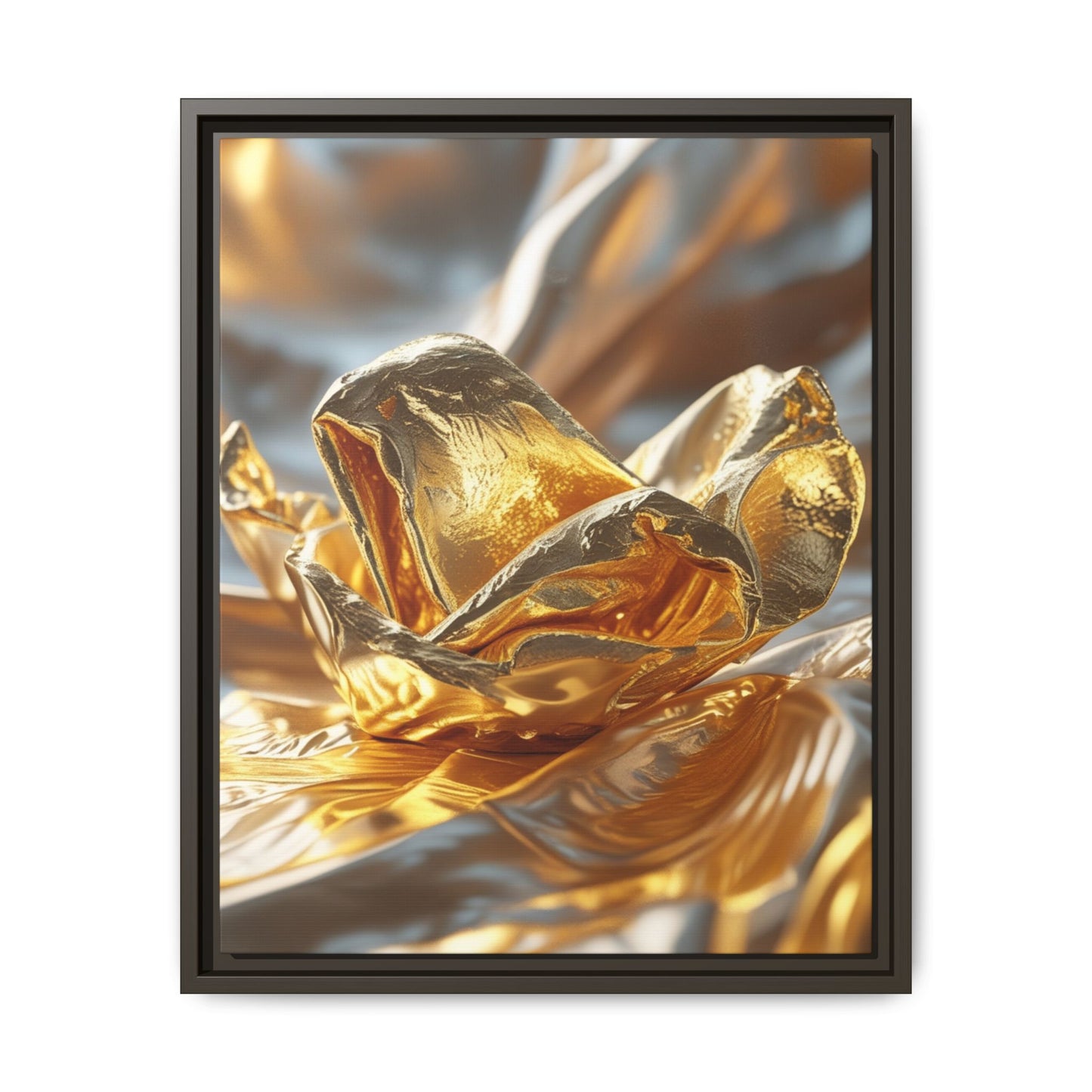 Gold Foil Rose Canvas Art - Elegant Home Decor