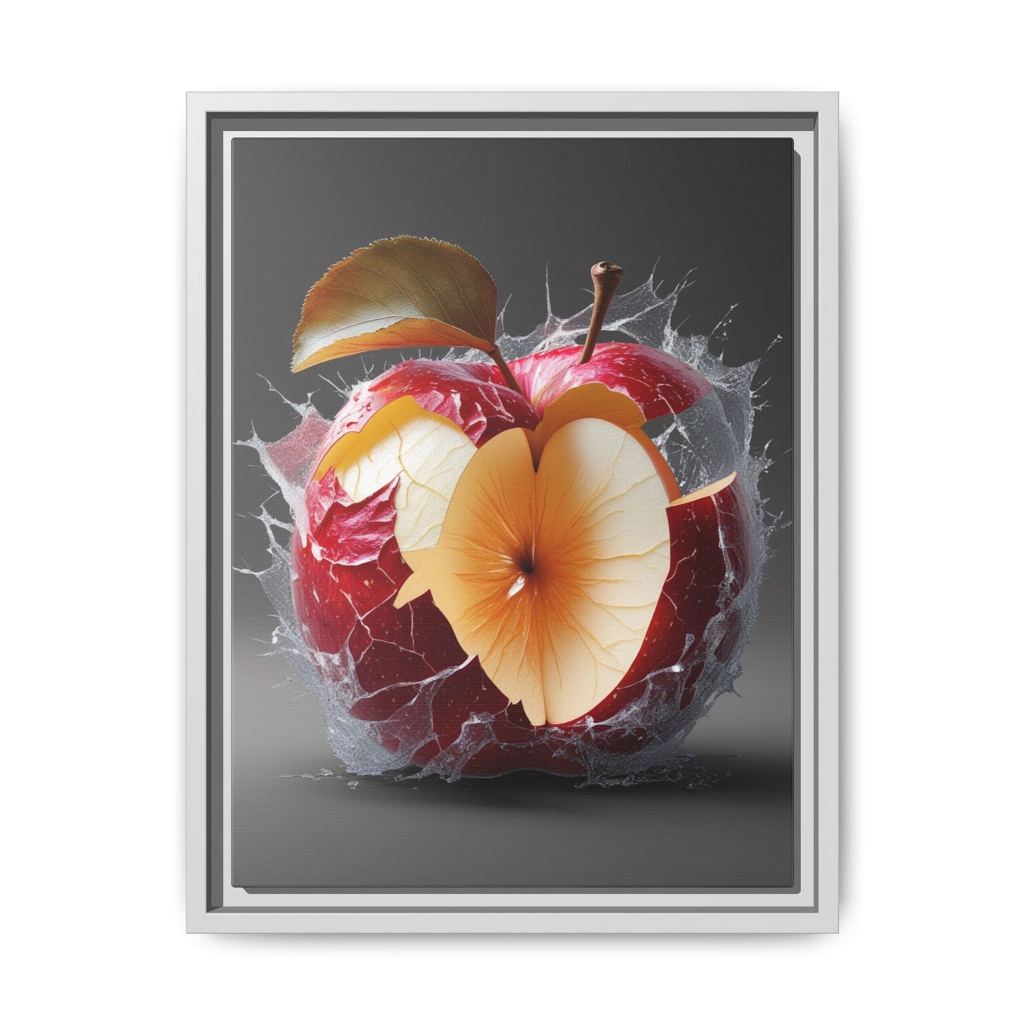 Framed Matte Canvas - Cracked Apple Art - Unique Home Decor