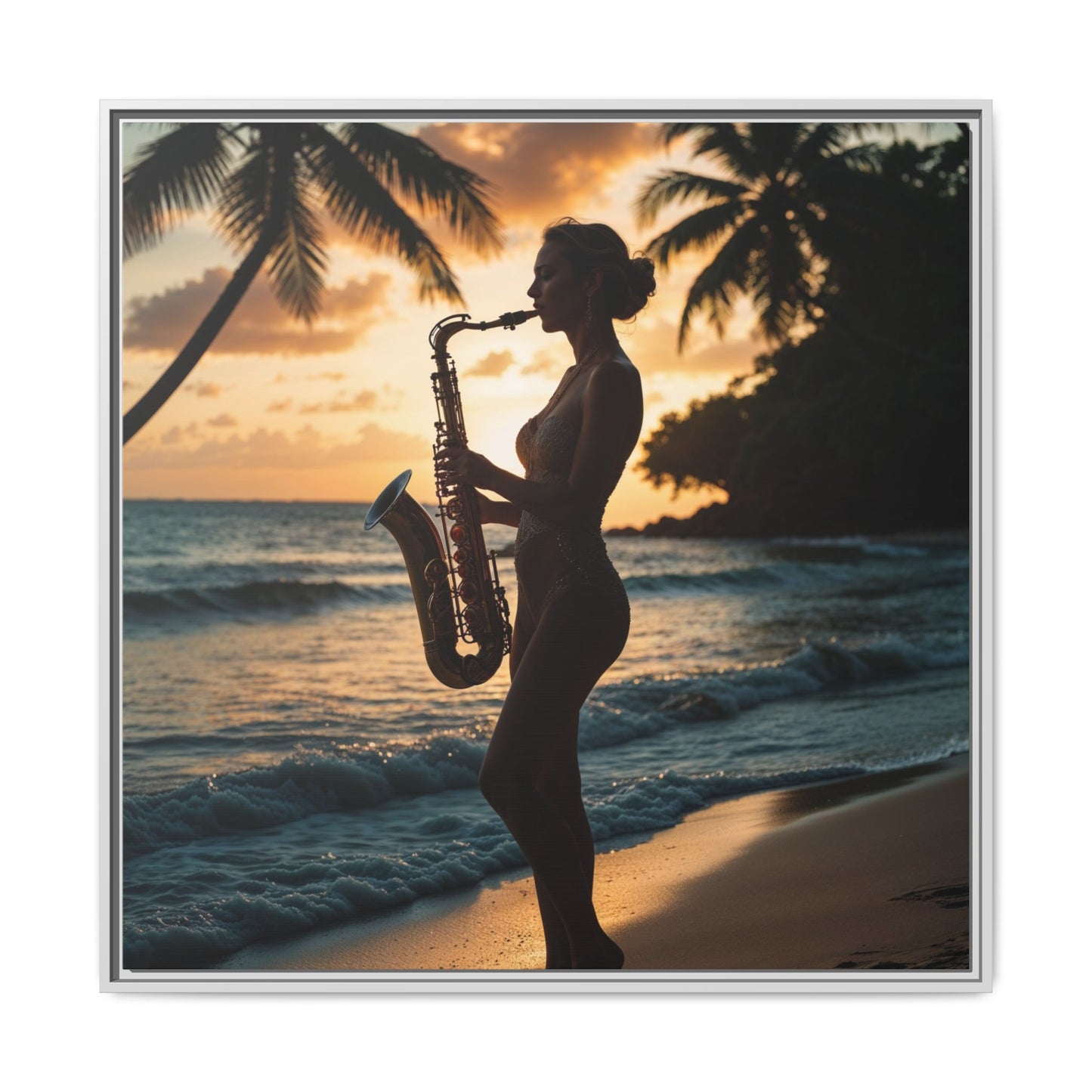 Saxophone Sunset on the beach