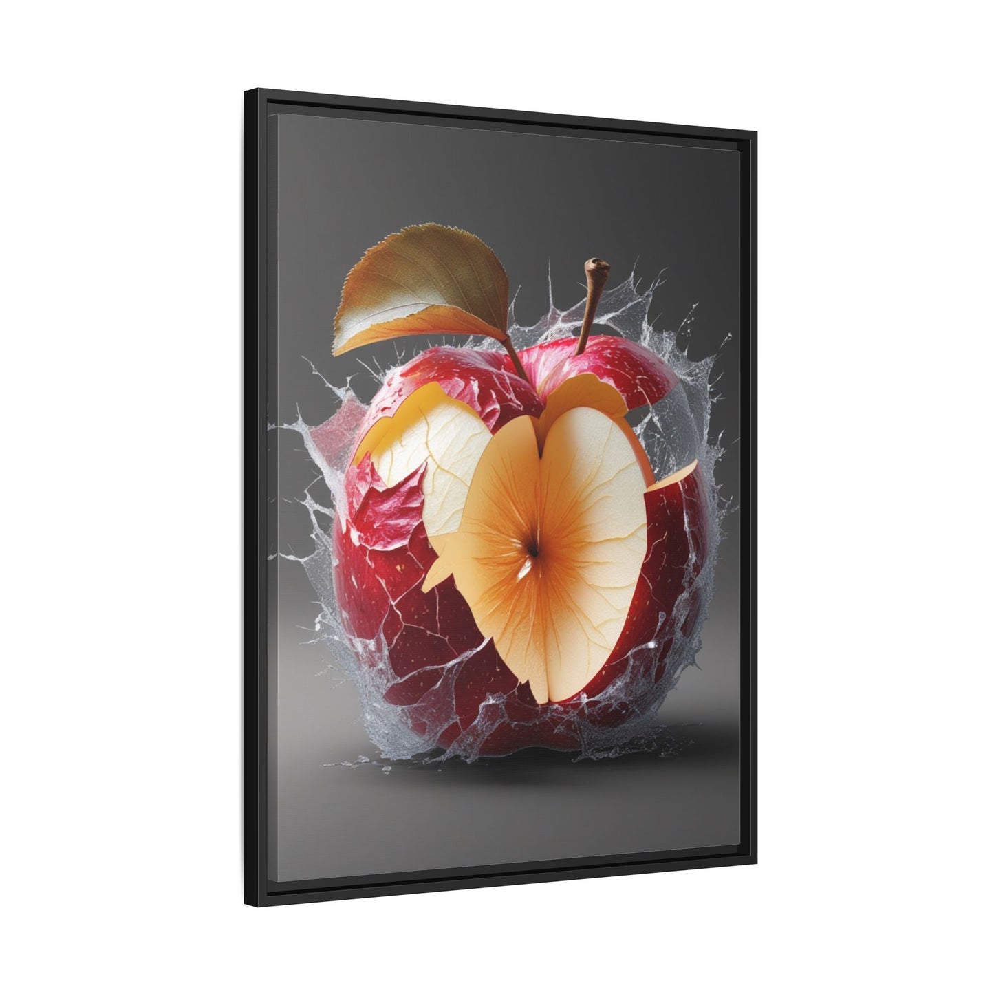 Framed Matte Canvas - Cracked Apple Art - Unique Home Decor