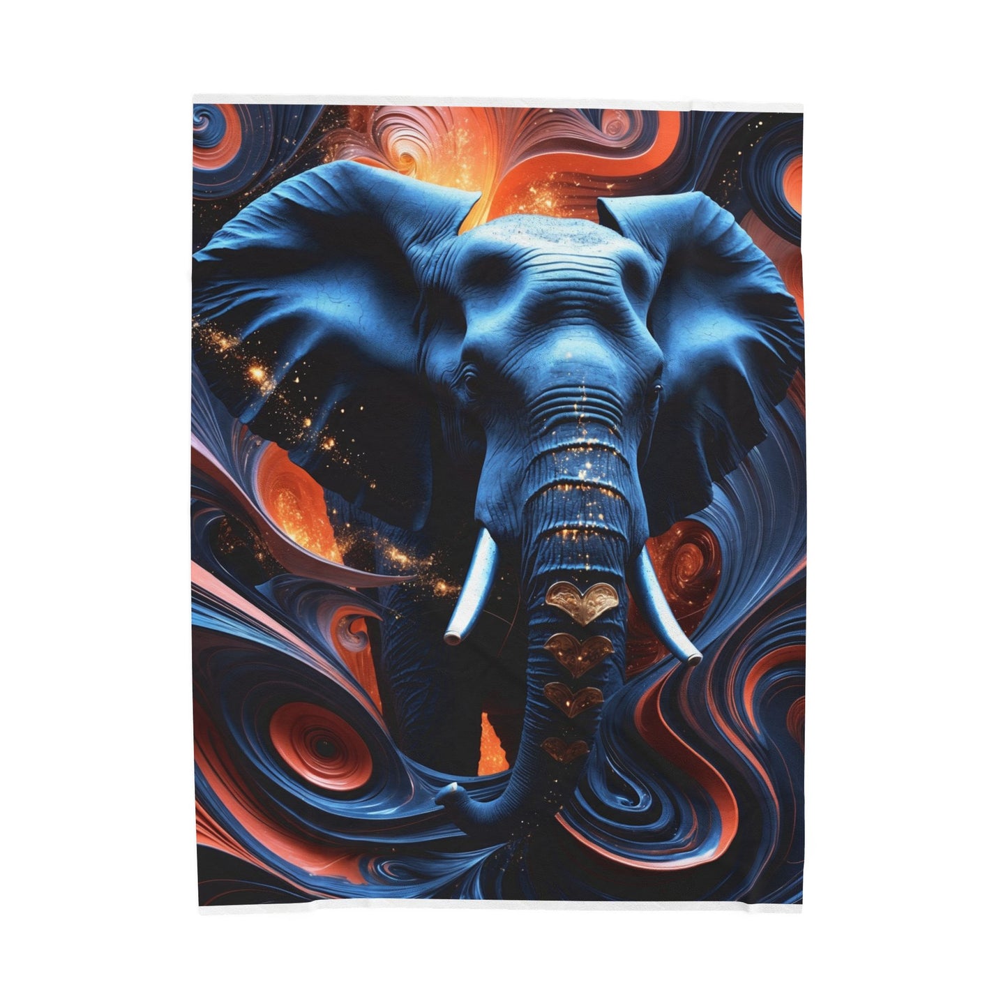 Cosmic Elephant Velveteen Plush Blanket – Soft Throw for Home Décor & Gifts