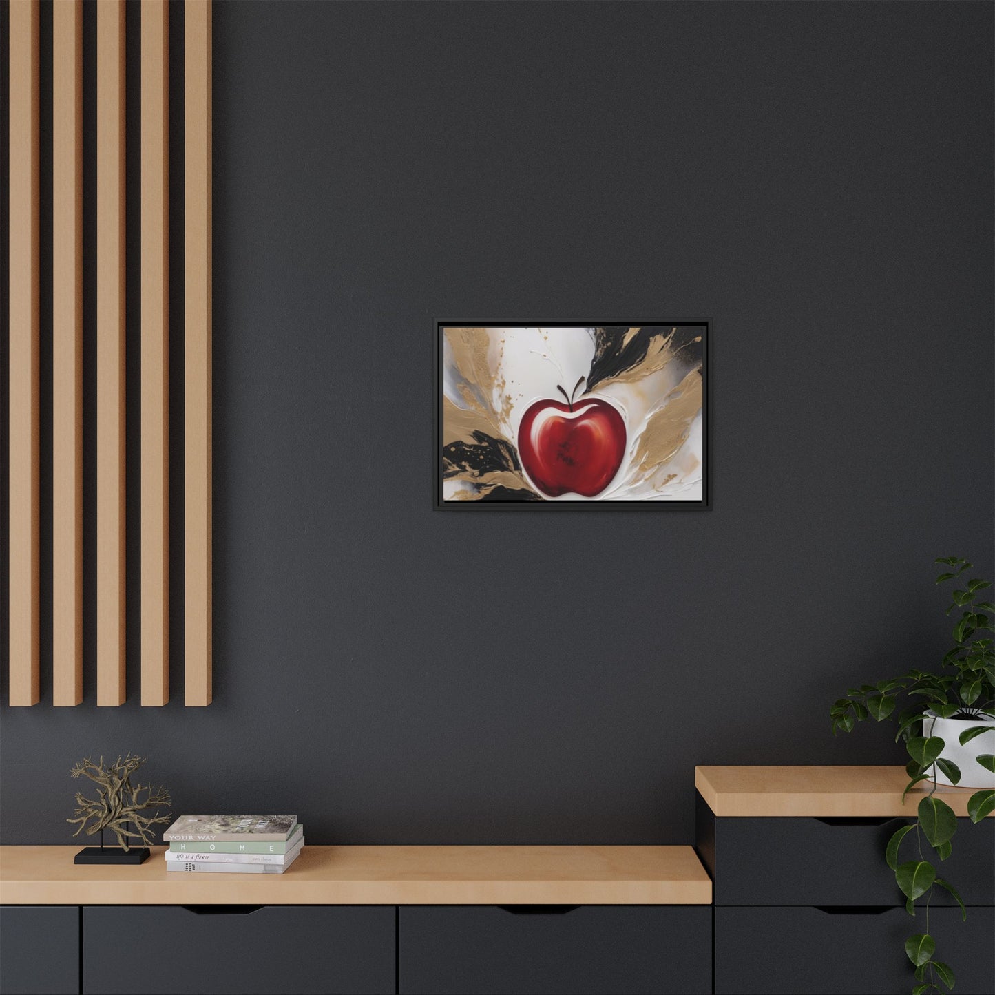 Elegant Apple Canvas Art Print - Framed Wall Decor