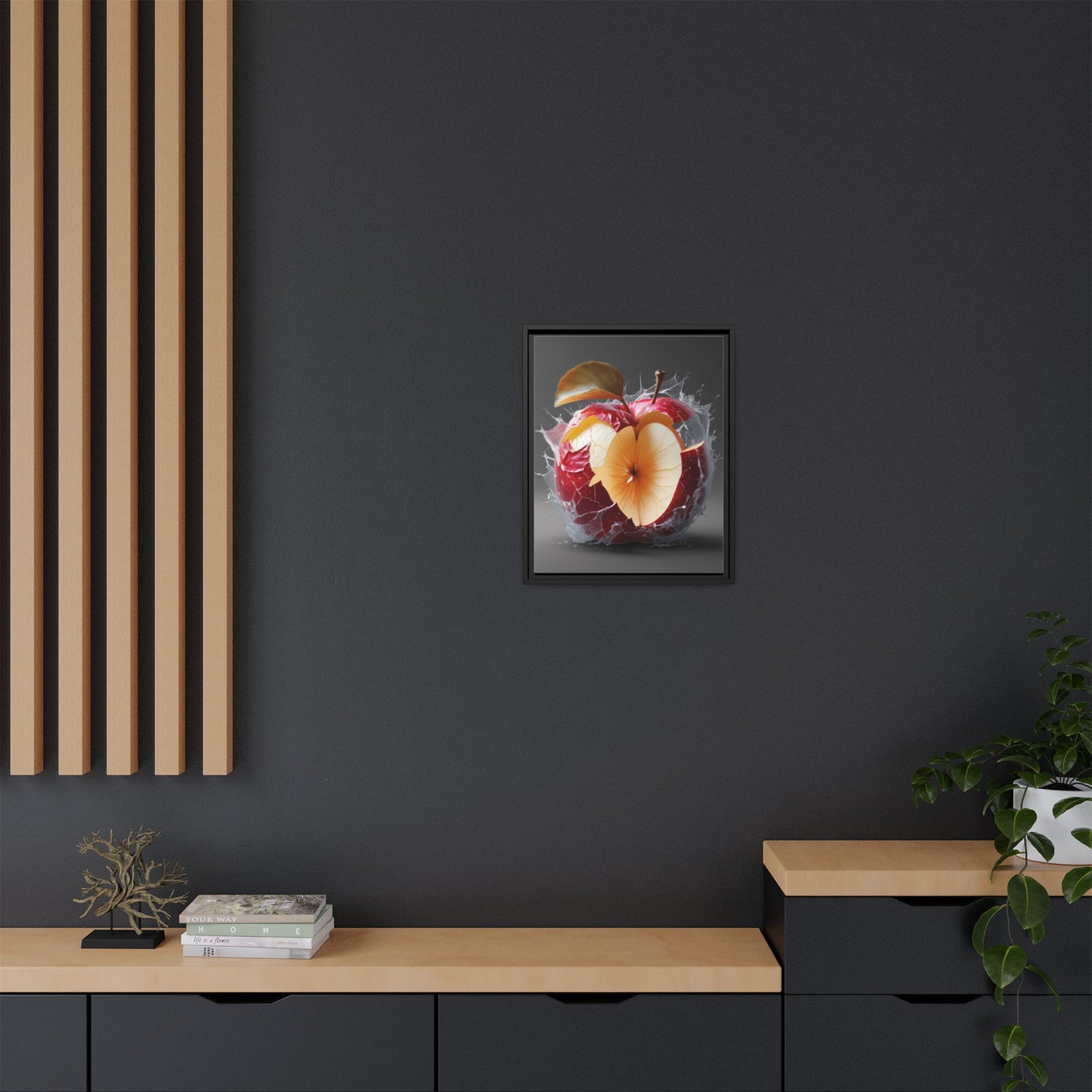 Framed Matte Canvas - Cracked Apple Art - Unique Home Decor