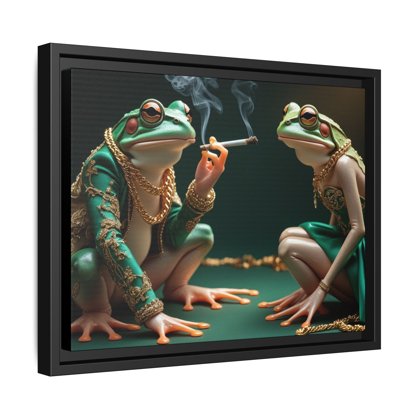 Whimsical Frog Art Print - Framed Canvas for Unique Home Decor