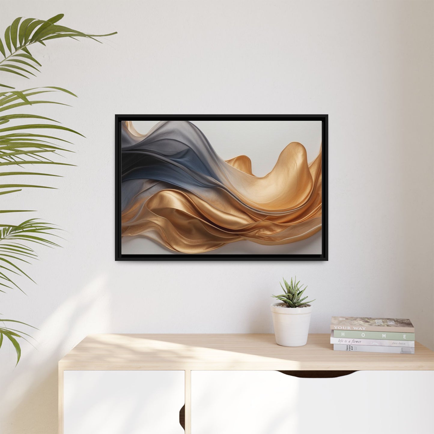 Abstract Matte Canvas Art Print - Framed Multi-color Wall Decor