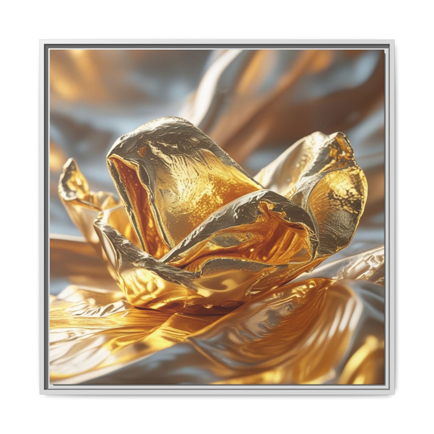 Gold Foil Rose Canvas Art - Elegant Home Decor
