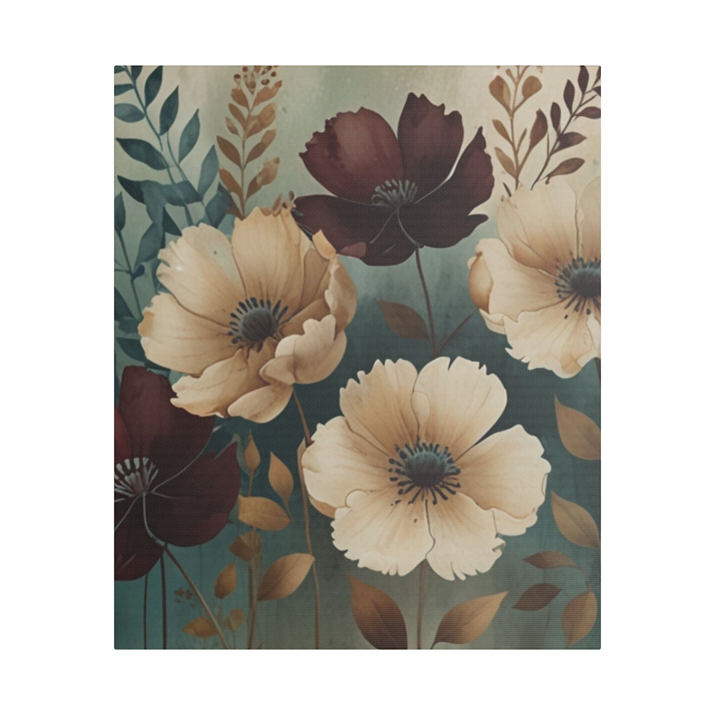 Floral Satin Canvas Art | Nature-Inspired Wall Décor