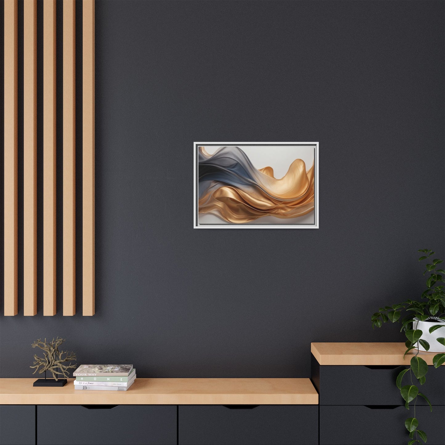 Abstract Matte Canvas Art Print - Framed Multi-color Wall Decor