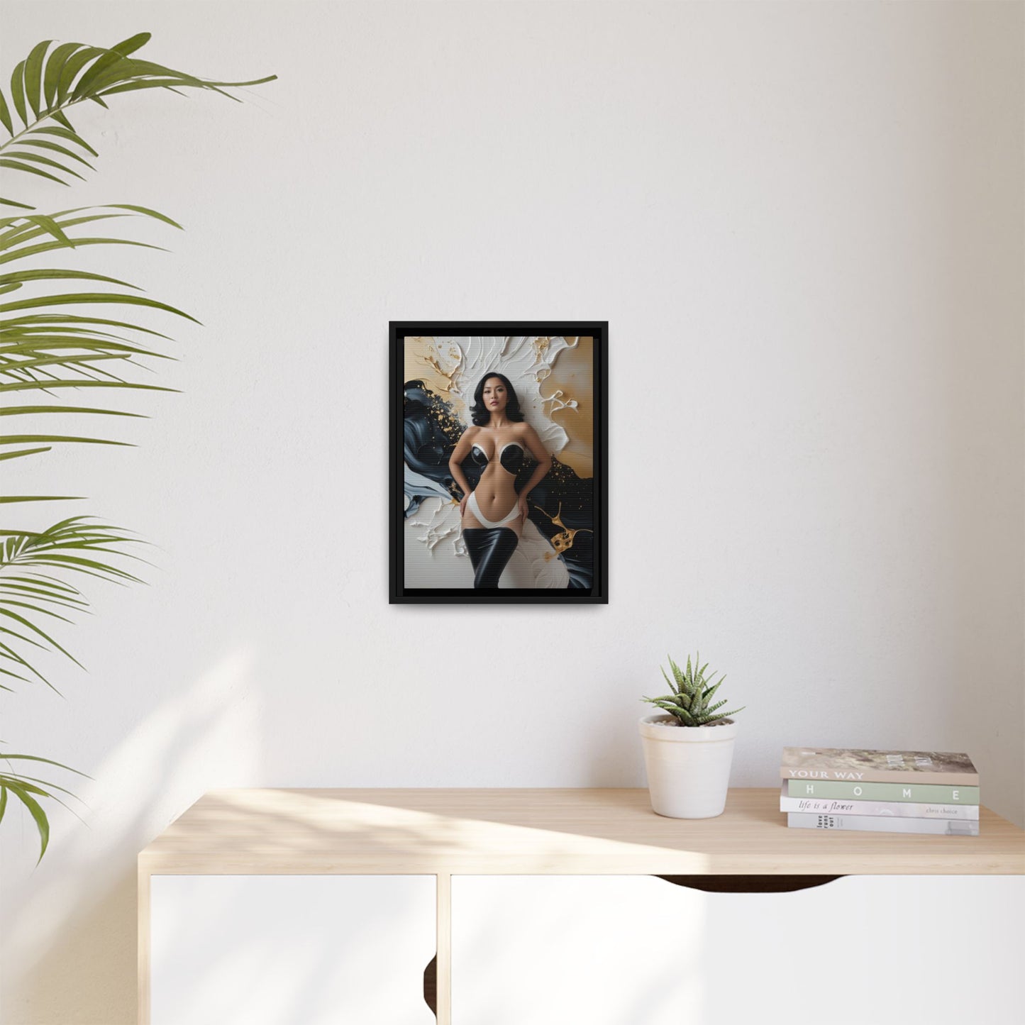 Elegant Framed Canvas Art - Multi-Color Abstract Beauty