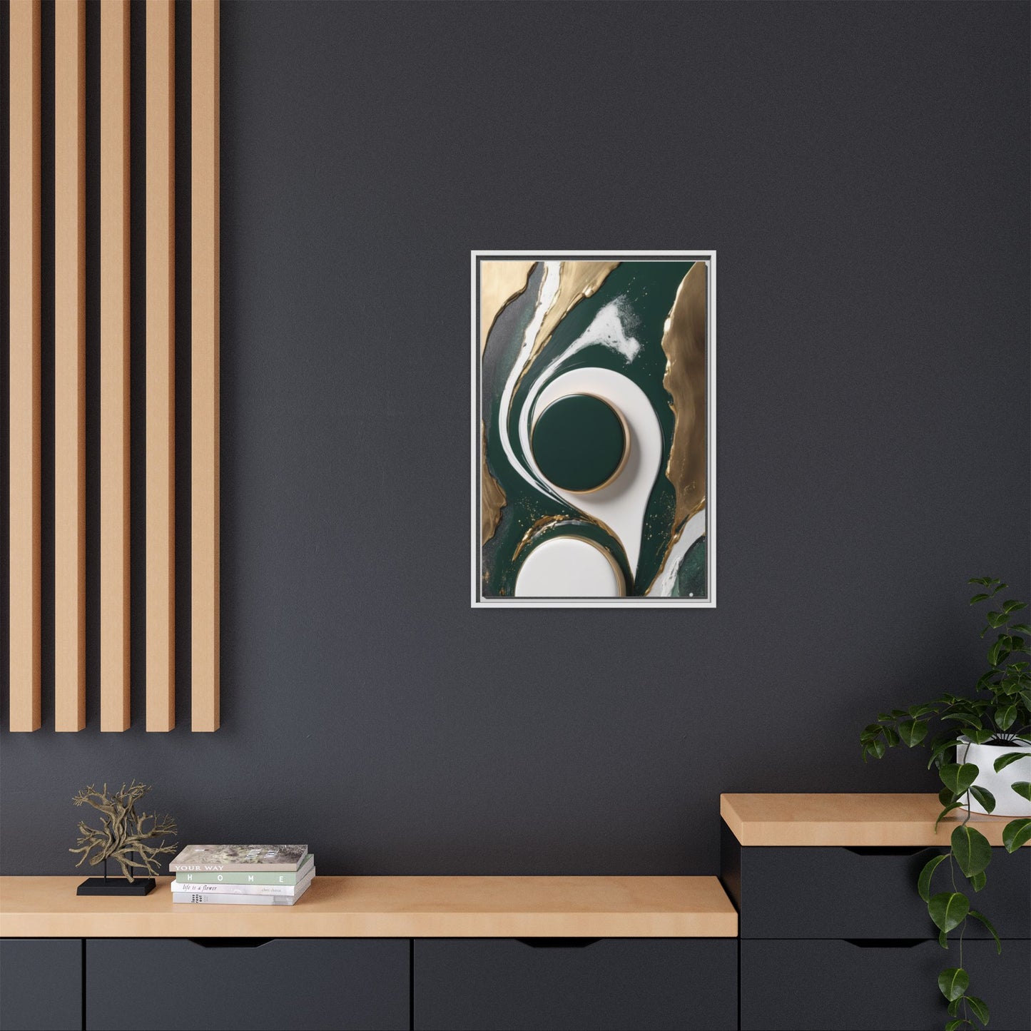 Elegant Abstract Framed Canvas Art - Modern Multi-Color Home Decor