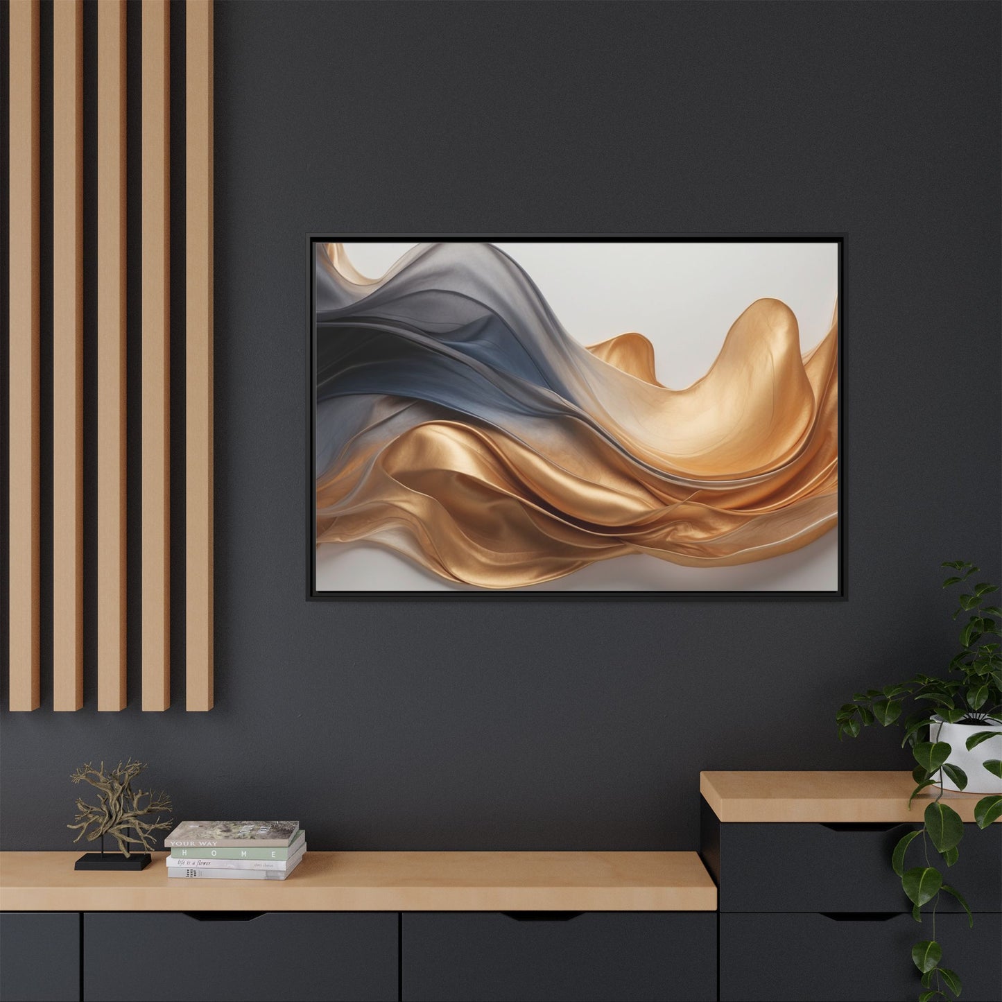 Abstract Matte Canvas Art Print - Framed Multi-color Wall Decor