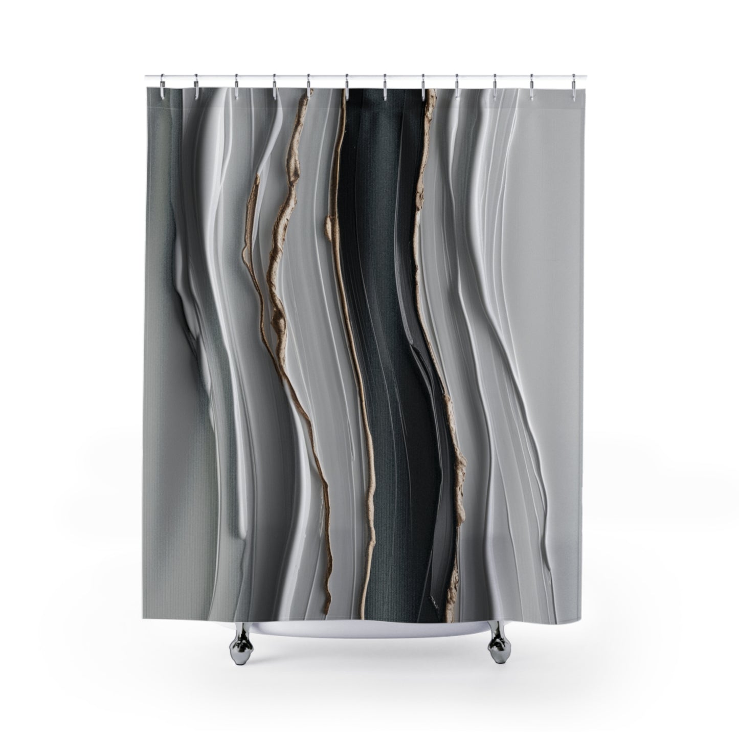 Elegant Modern Shower Curtain with Abstract Design