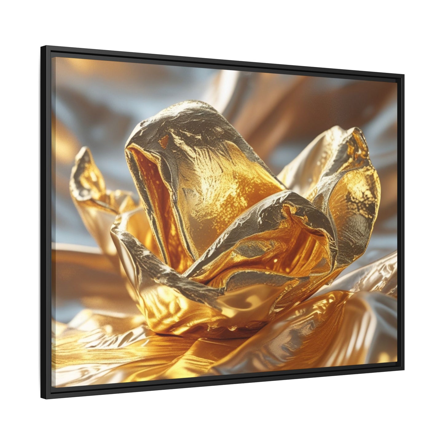 Gold Foil Rose Canvas Art - Elegant Home Decor