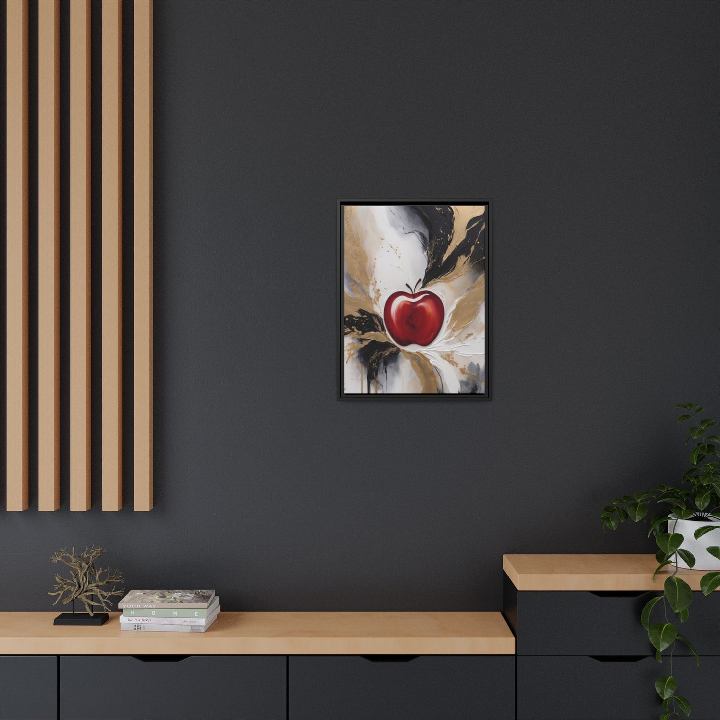 Elegant Apple Canvas Art Print - Framed Wall Decor