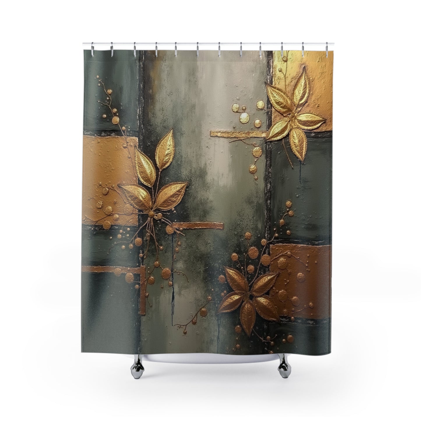 Stylish Botanical Shower Curtain - Modern Art Design for Elegant Bathrooms