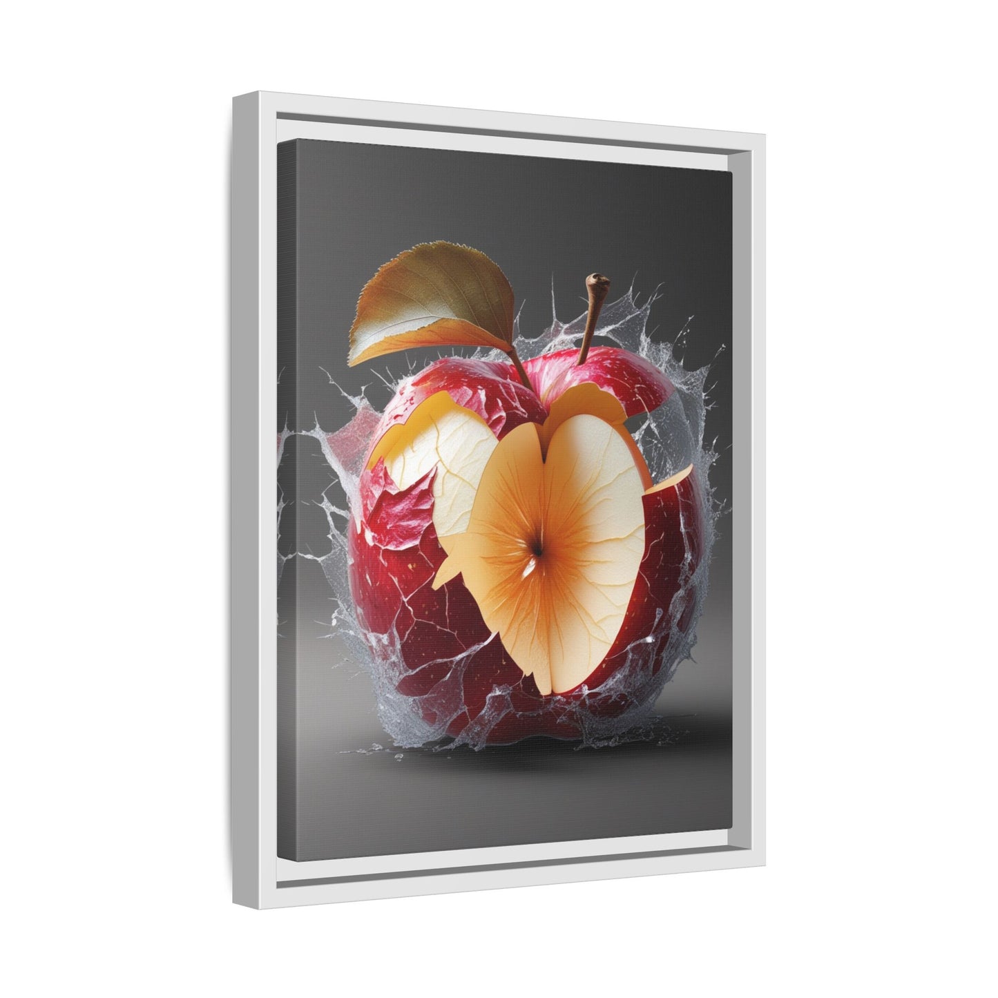 Framed Matte Canvas - Cracked Apple Art - Unique Home Decor