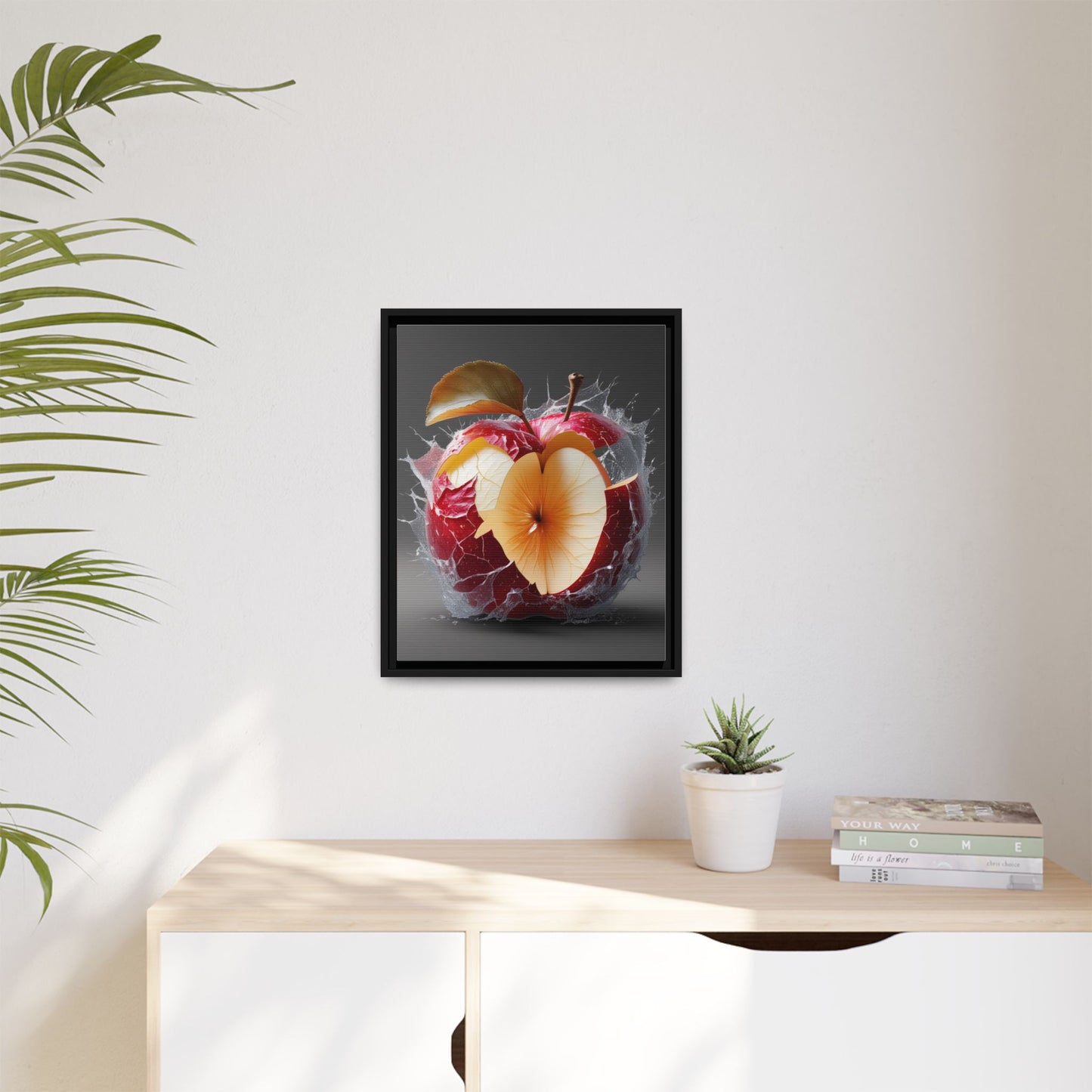 Framed Matte Canvas - Cracked Apple Art - Unique Home Decor
