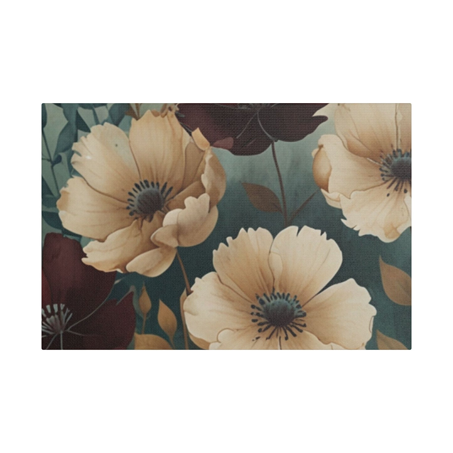 Floral Satin Canvas Art | Nature-Inspired Wall Décor
