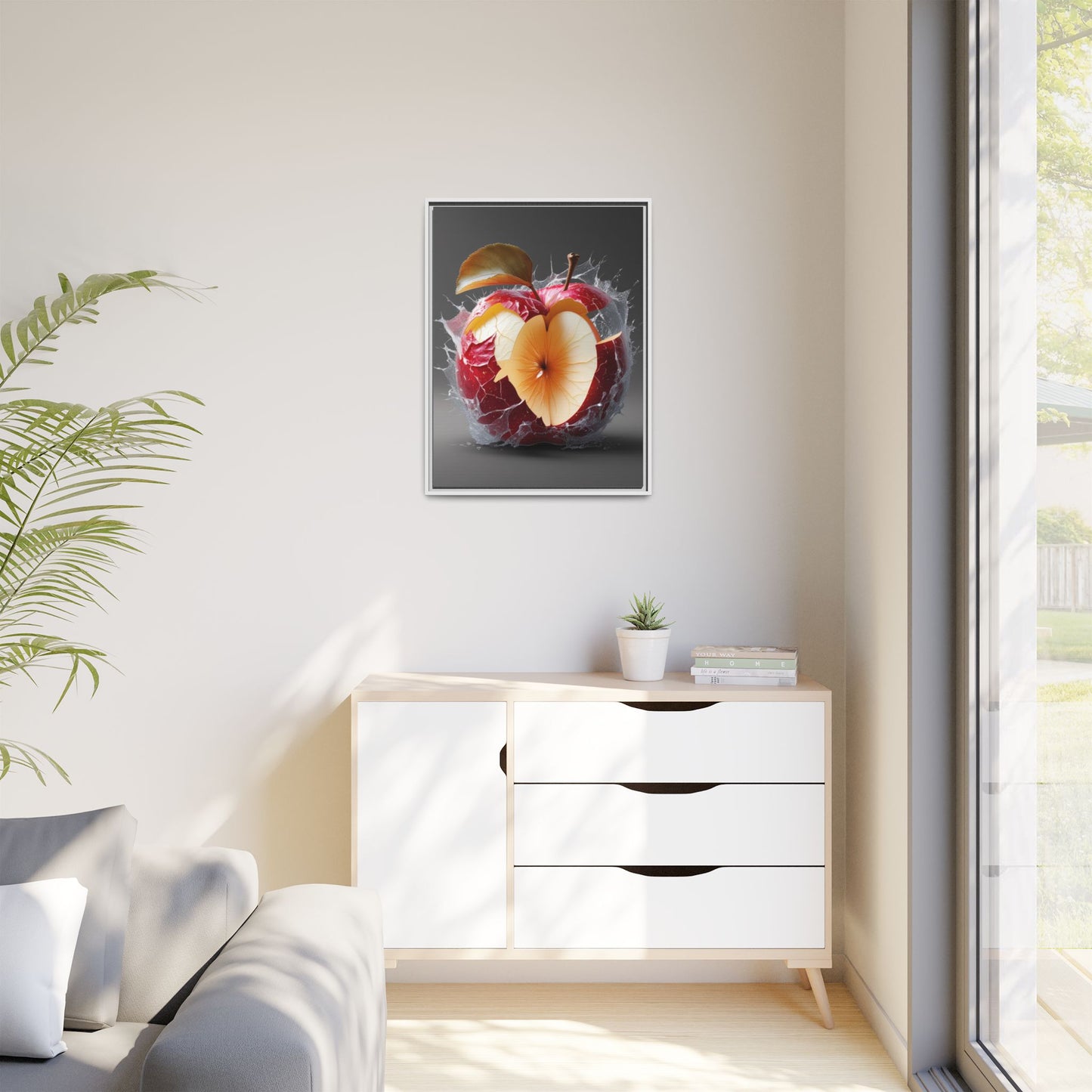 Framed Matte Canvas - Cracked Apple Art - Unique Home Decor