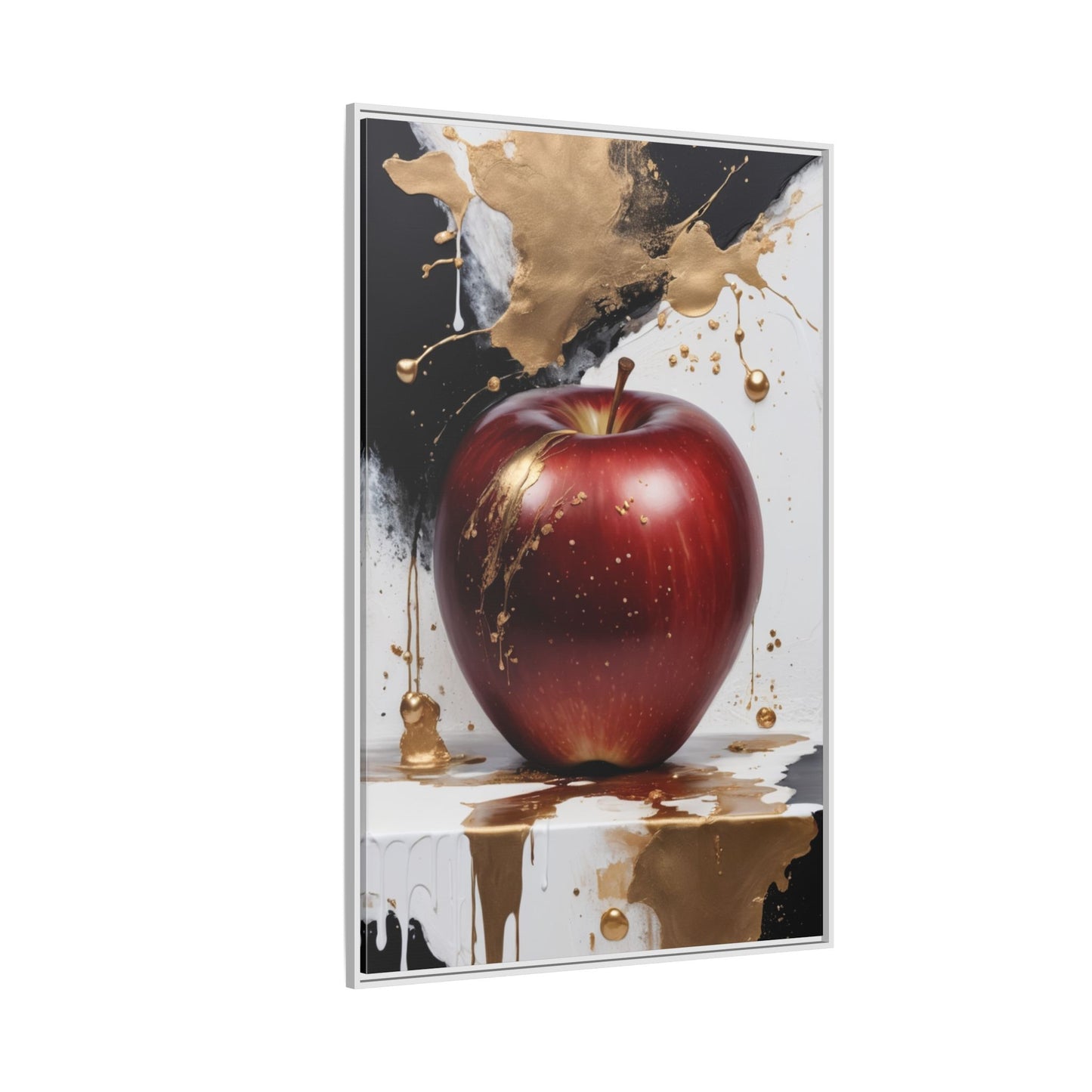 Elegant Apple Art Print - Multi-color Framed Canvas