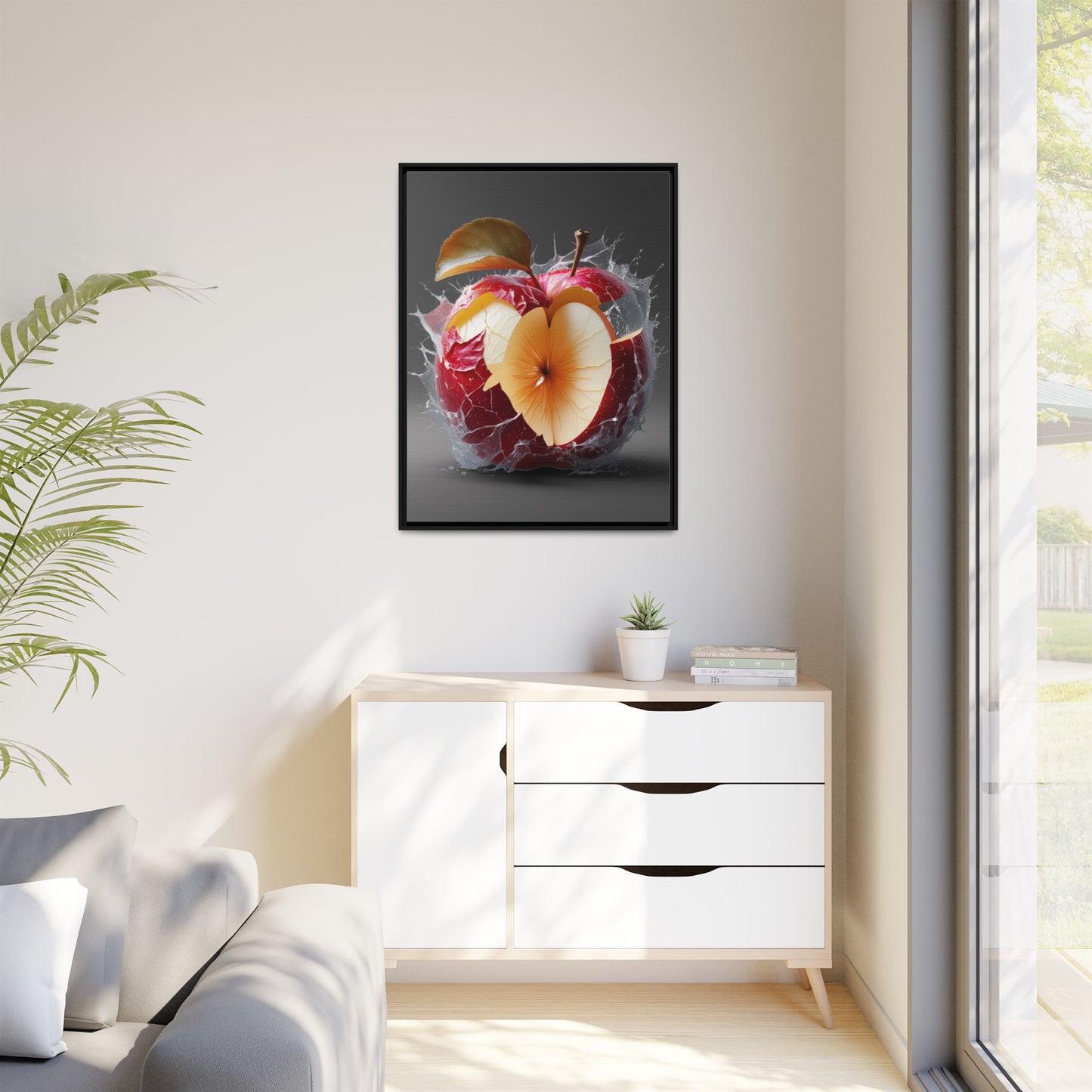 Framed Matte Canvas - Cracked Apple Art - Unique Home Decor