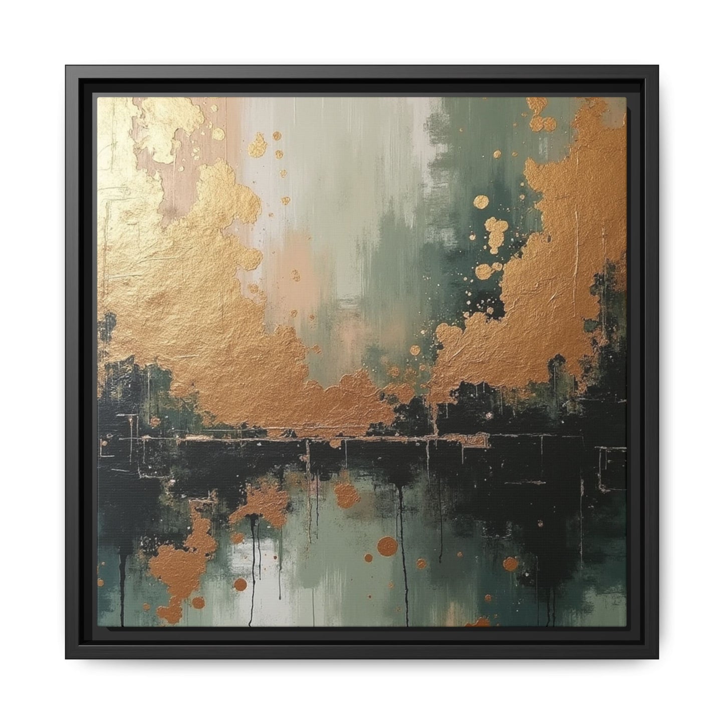 Elegant Matte Canvas Wall Art - Multi-Color Abstract Framed Decor