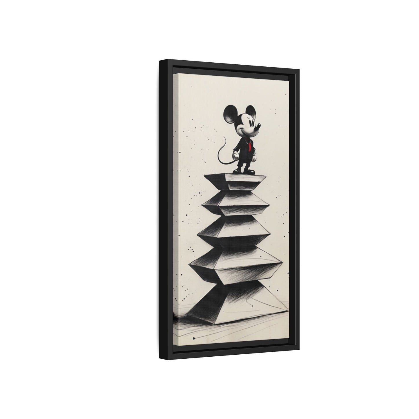 Framed Matte Canvas Art - Playful Retro Mickey Mouse Design