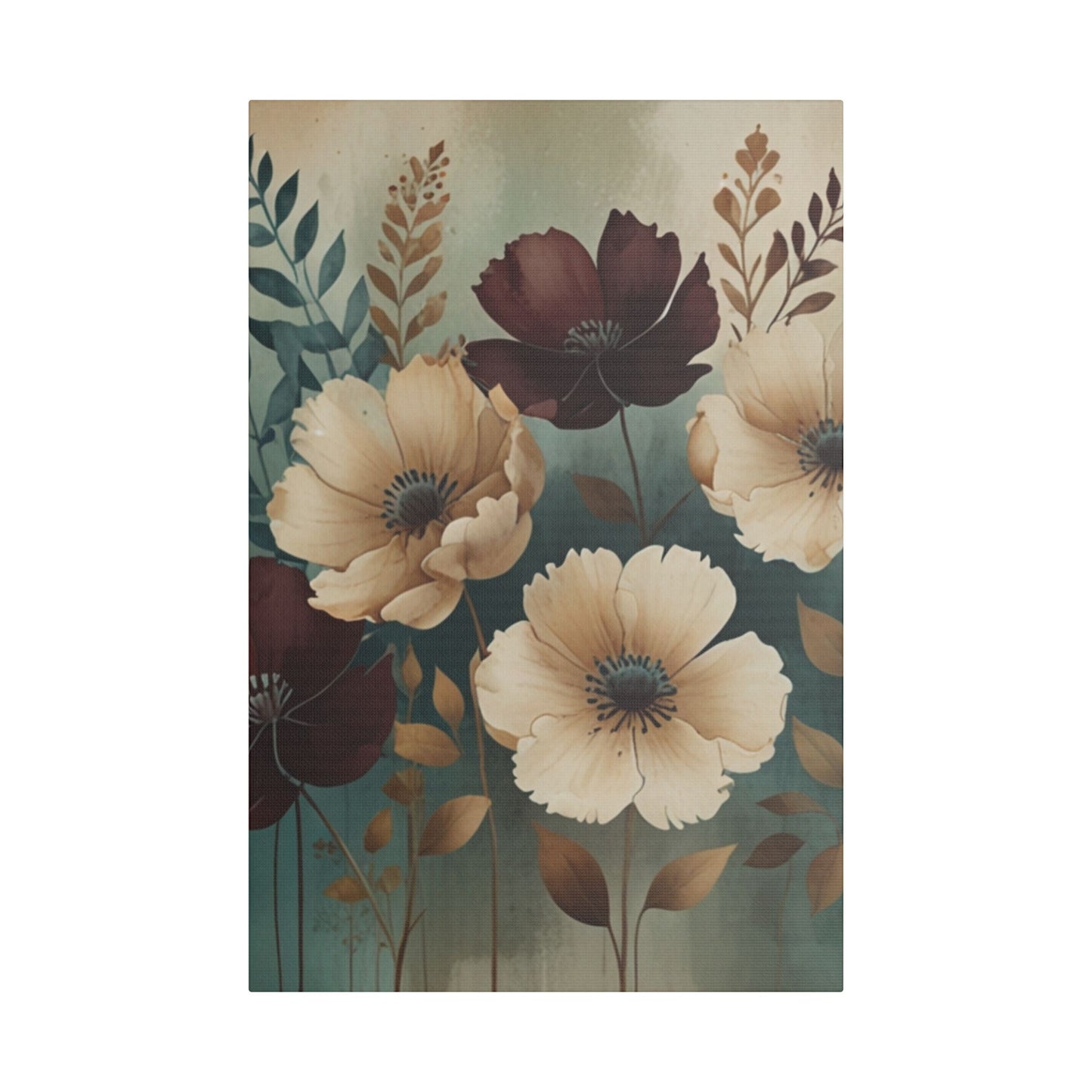 Floral Satin Canvas Art | Nature-Inspired Wall Décor