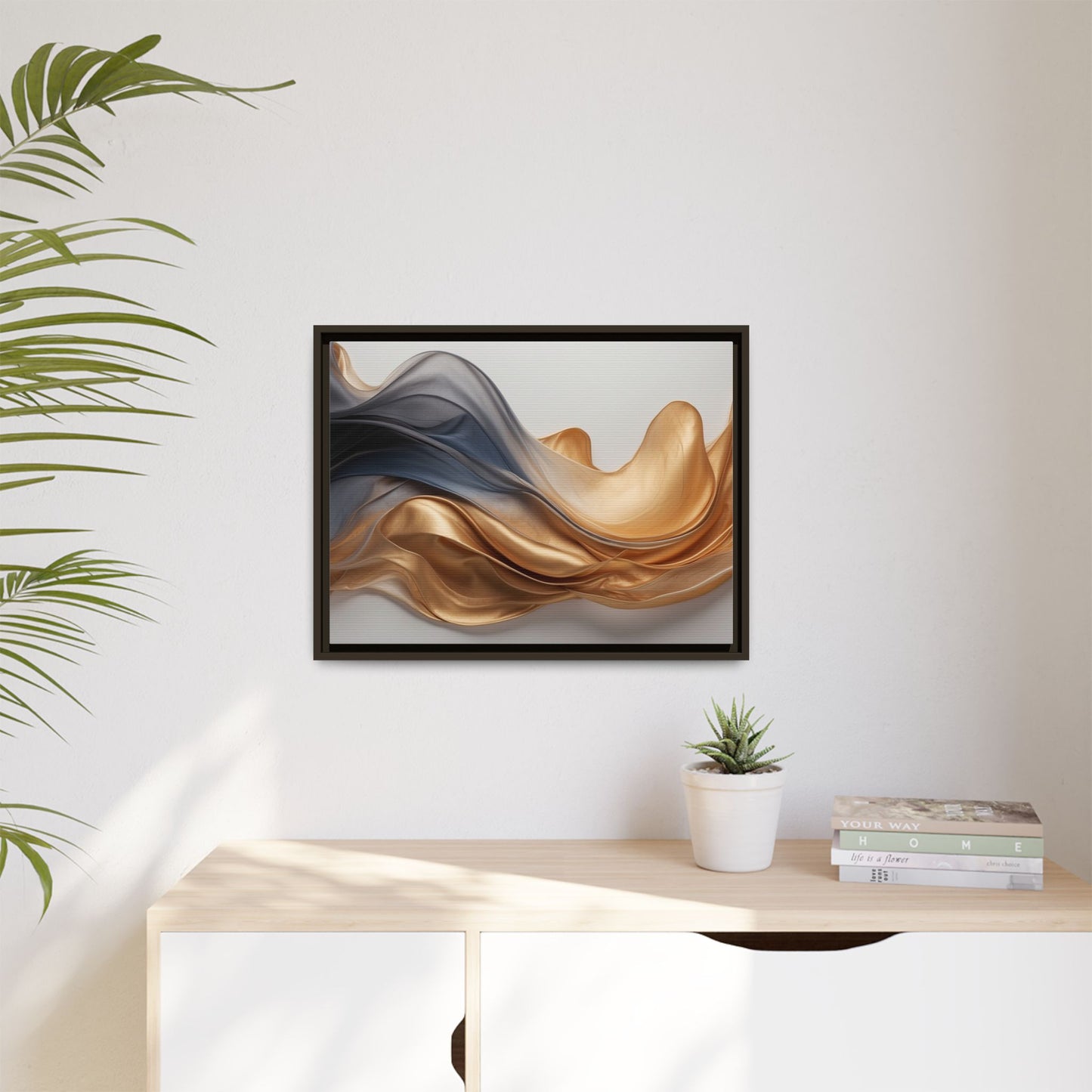 Abstract Matte Canvas Art Print - Framed Multi-color Wall Decor