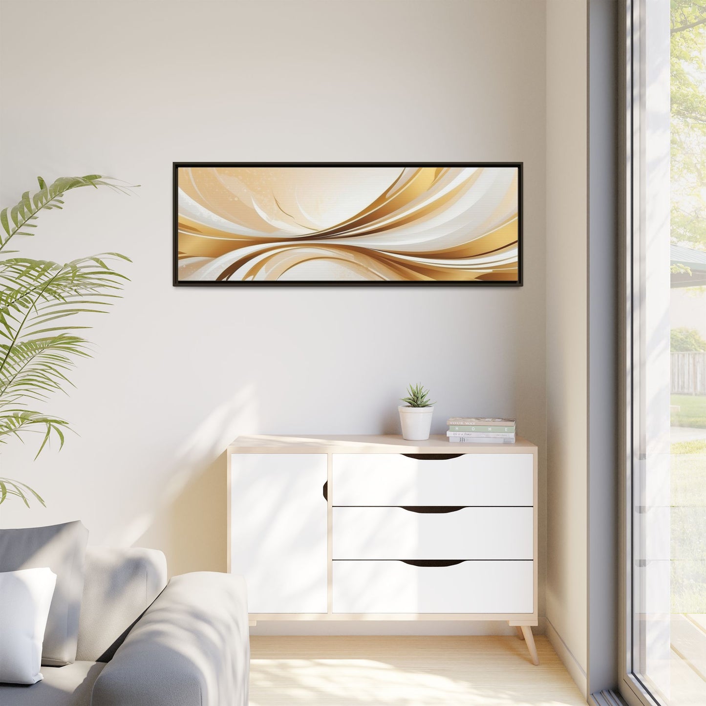 Modern Abstract Wall Art - Framed Matte Canvas Decor