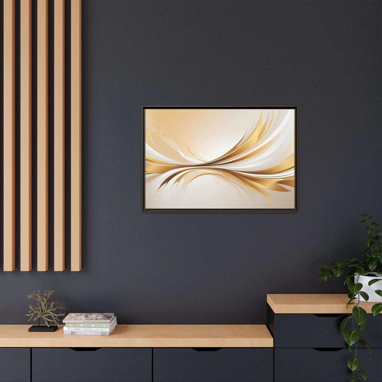 Modern Abstract Wall Art - Framed Matte Canvas Decor
