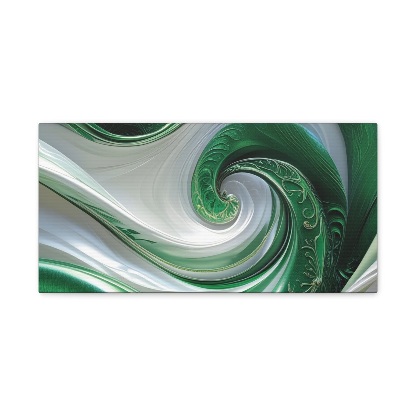 Abstract Green Swirl Canvas Wall Art - Contemporary Home Decor