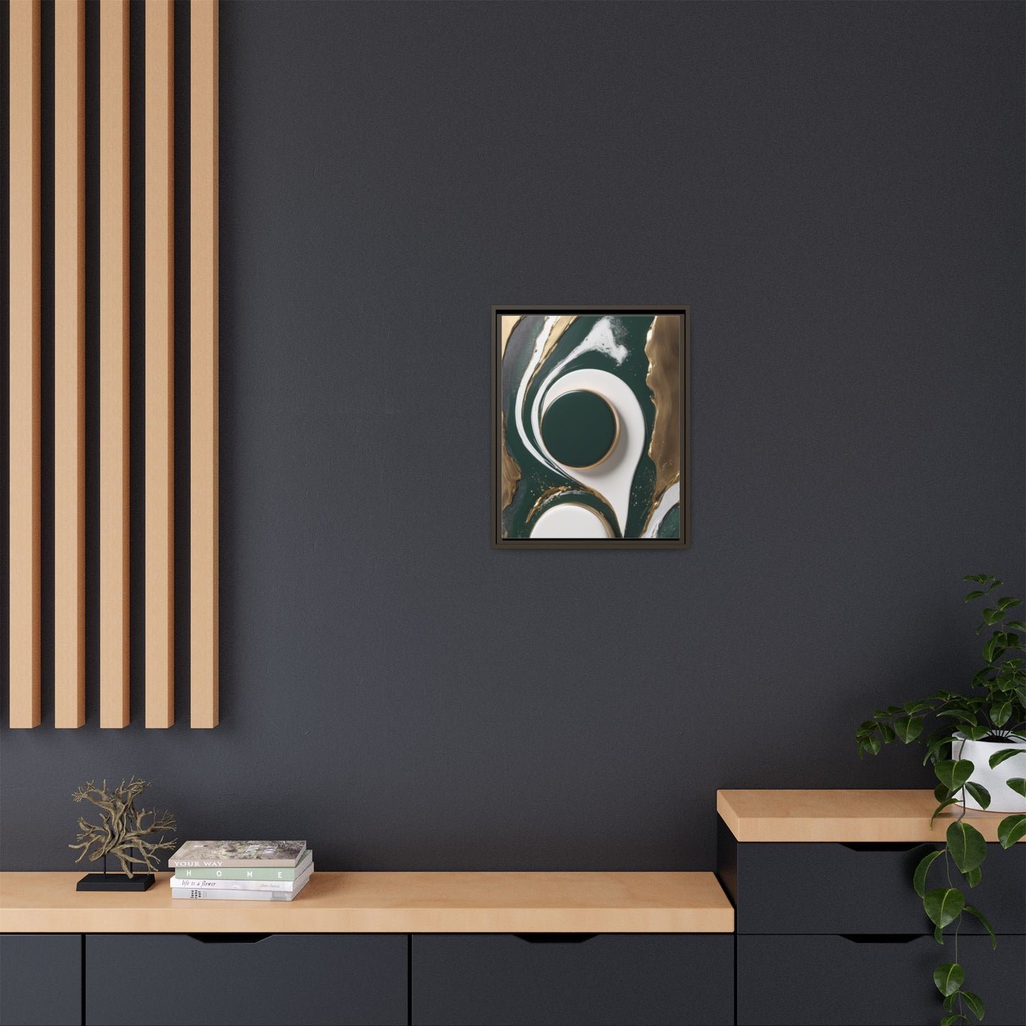 Elegant Abstract Framed Canvas Art - Modern Multi-Color Home Decor