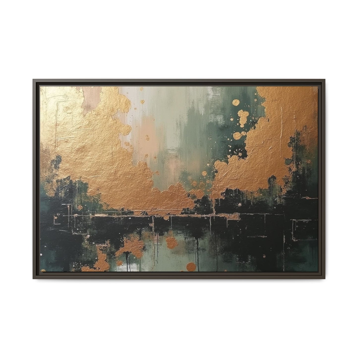 Elegant Matte Canvas Wall Art - Multi-Color Abstract Framed Decor
