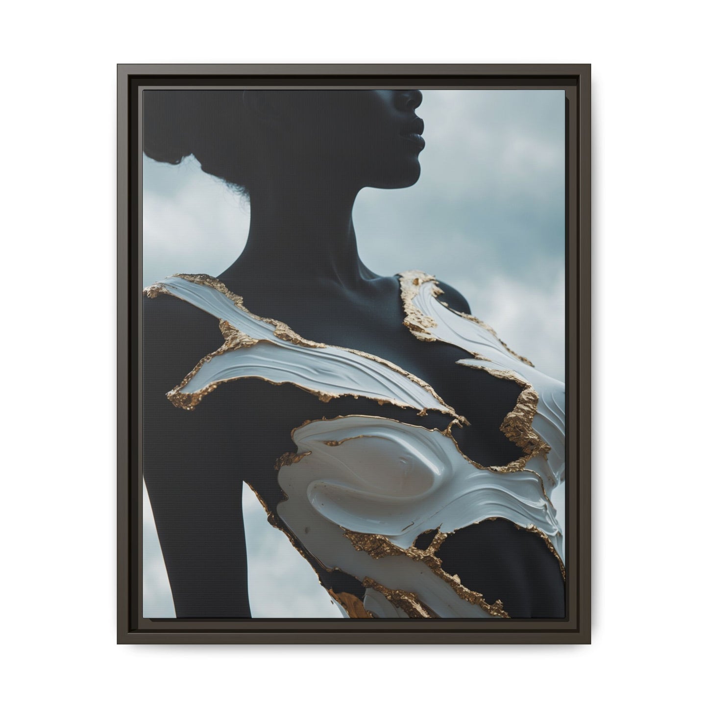 Elegant Framed Canvas Art - Multi-Color Abstract Sculpture Design
