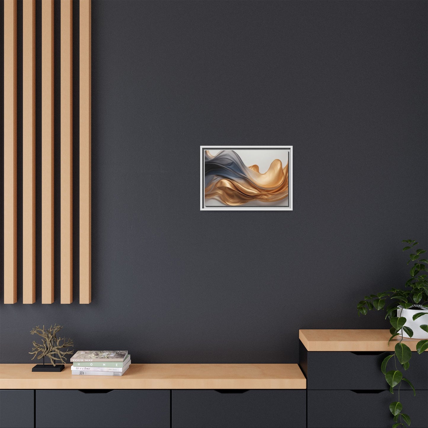 Abstract Matte Canvas Art Print - Framed Multi-color Wall Decor