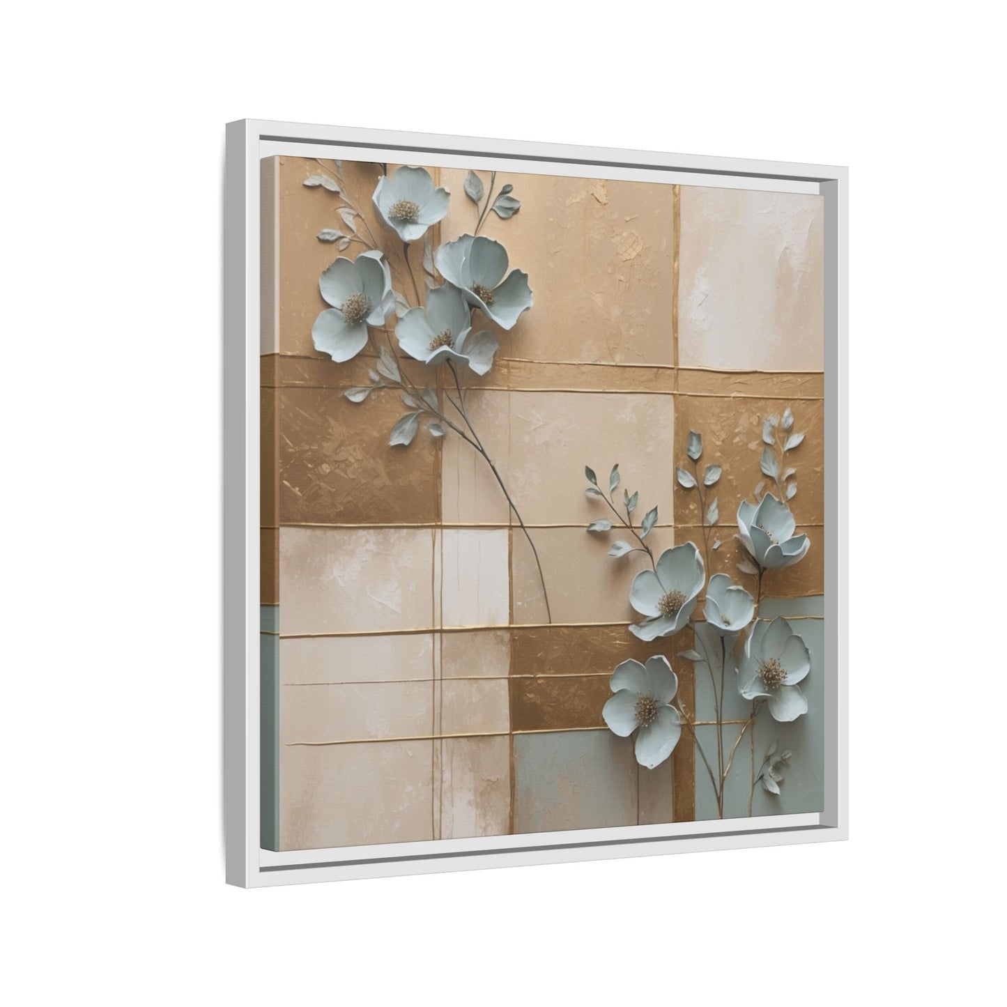Elegant Floral Wall Art - Framed Matte Canvas Decor