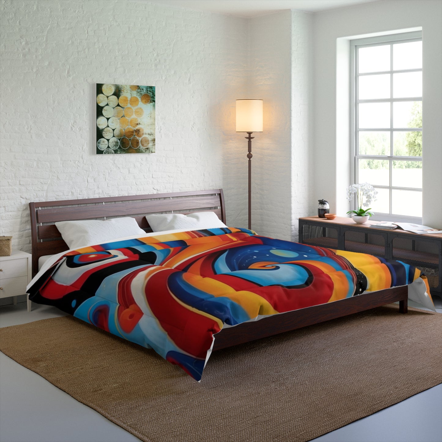 Vibrant Swirl Comforter - Colorful Abstract Design for Cozy Bedrooms