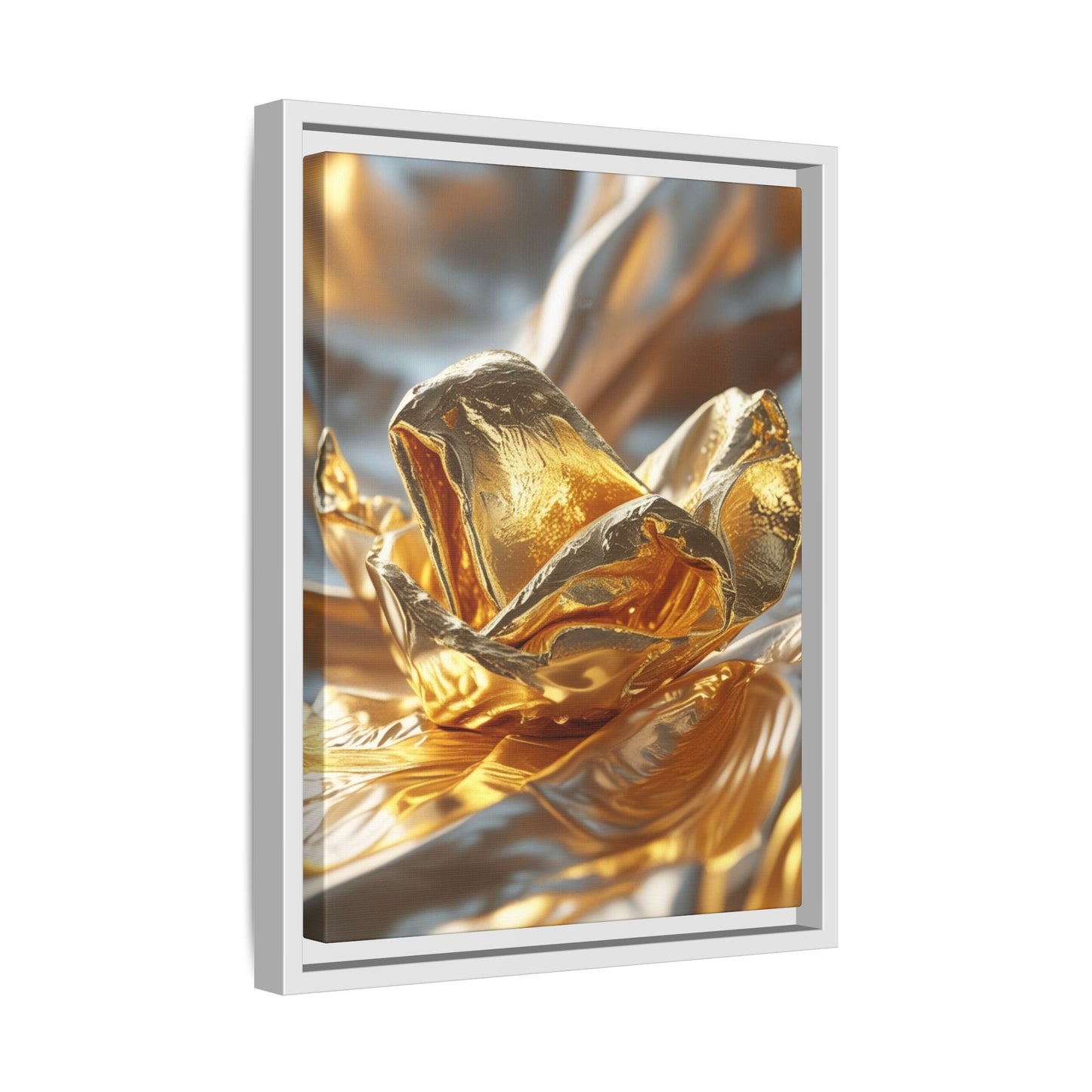 Gold Foil Rose Canvas Art - Elegant Home Decor