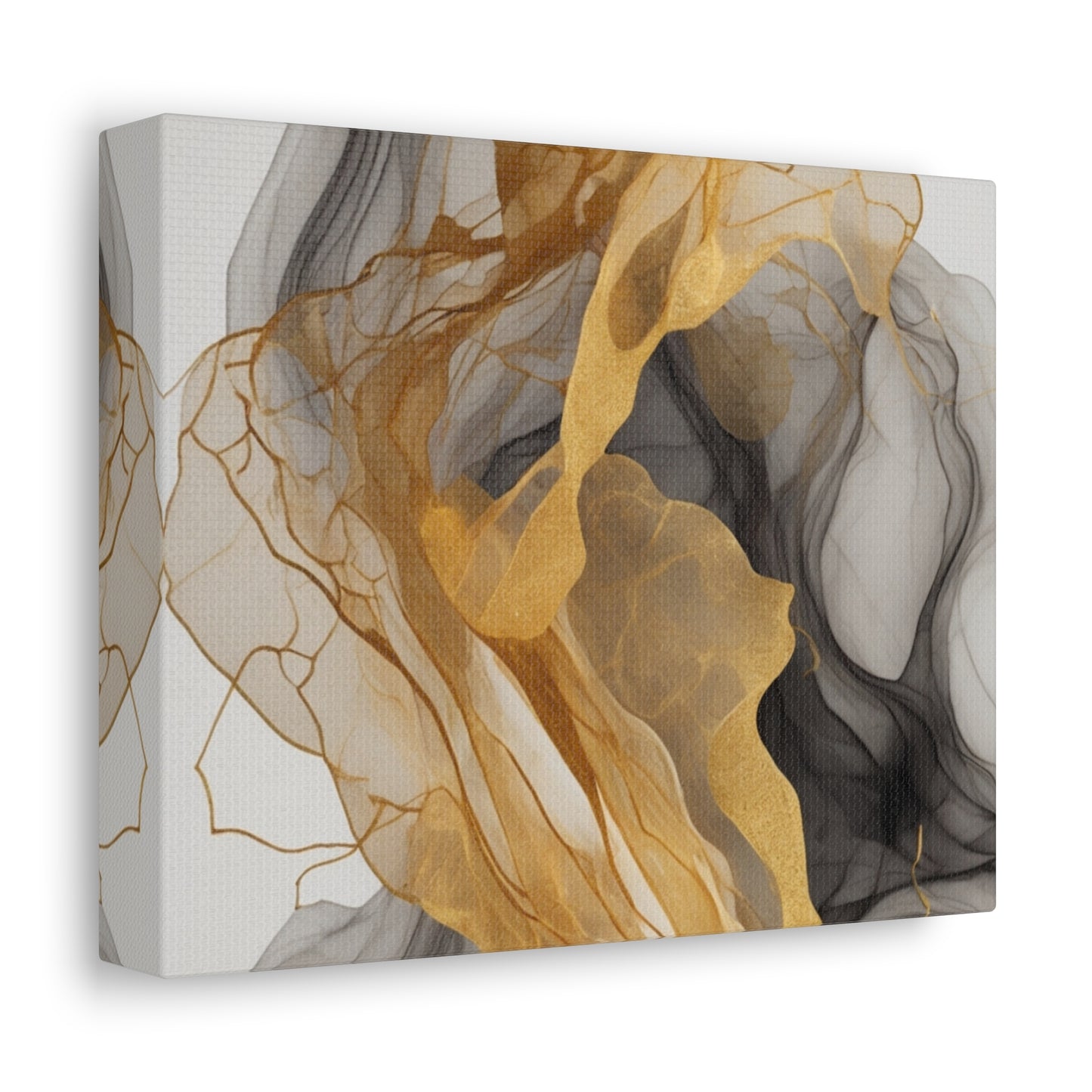 Elegant Abstract Canvas Art - Gold and Black Wall Decor