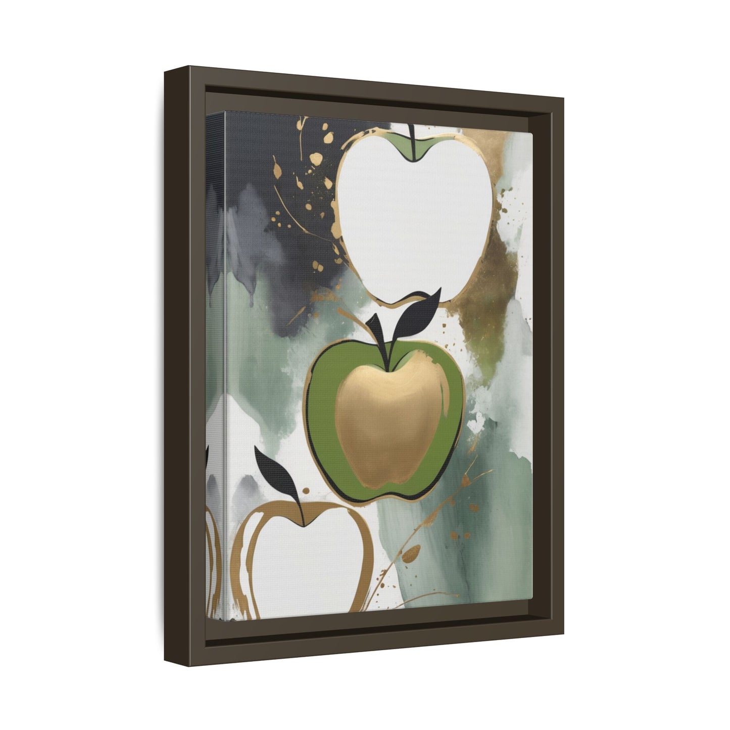 Modern Abstract Apple Canvas Art Print - Colorful Framed Wall Decor
