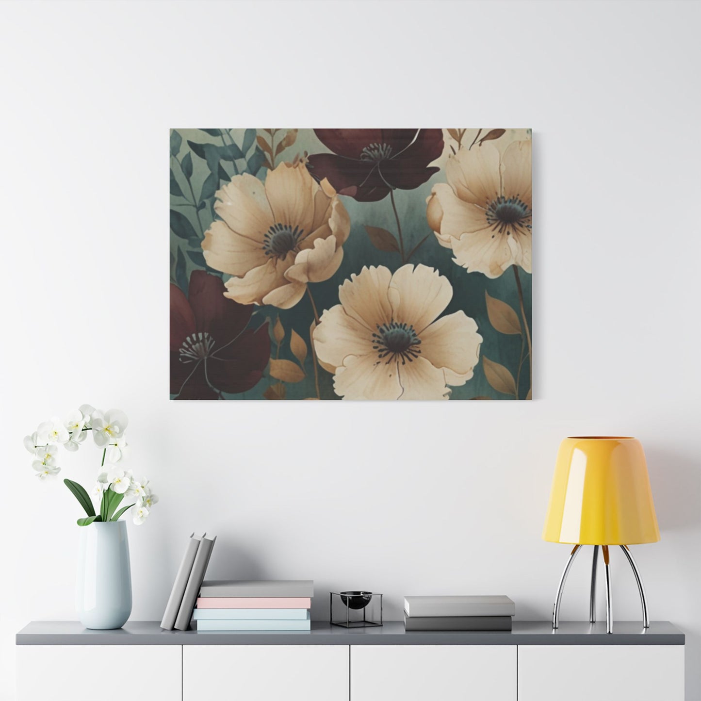 Floral Satin Canvas Art | Nature-Inspired Wall Décor