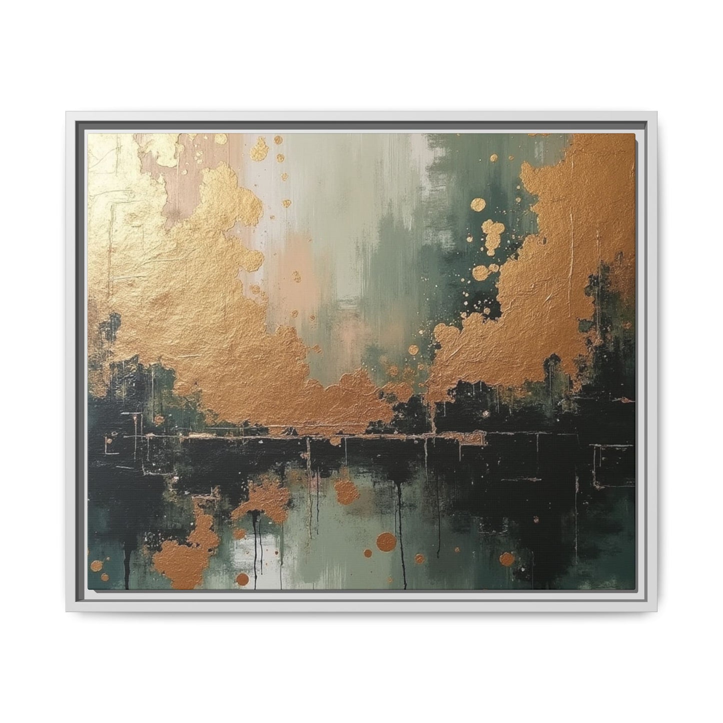 Elegant Matte Canvas Wall Art - Multi-Color Abstract Framed Decor