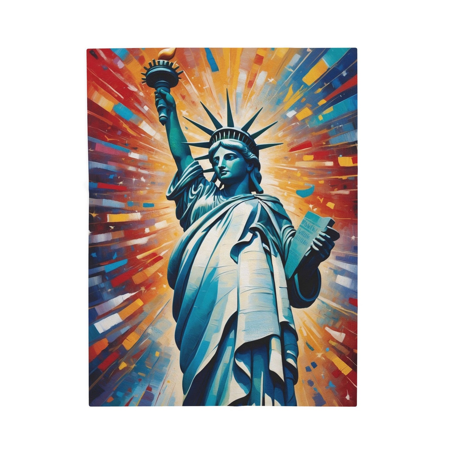 Liberty Themed Velveteen Plush Blanket - Cozy & Vibrant Home Decor