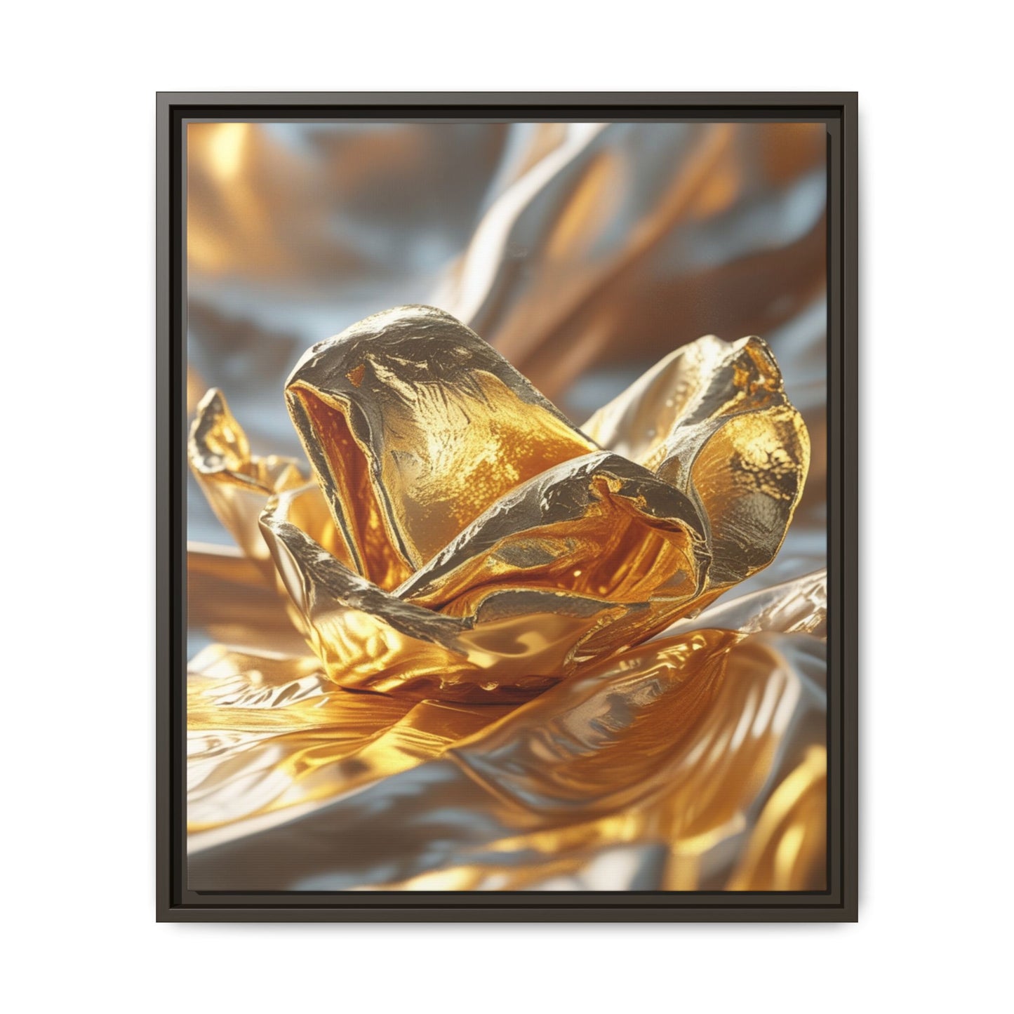 Gold Foil Rose Canvas Art - Elegant Home Decor