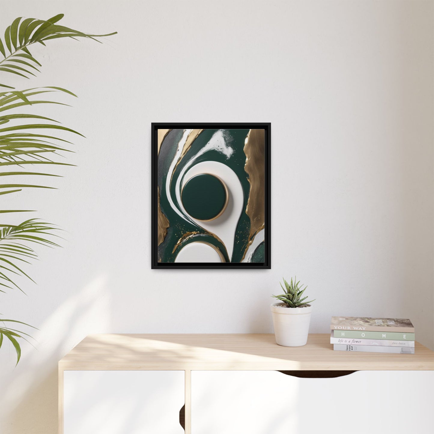 Elegant Abstract Framed Canvas Art - Modern Multi-Color Home Decor