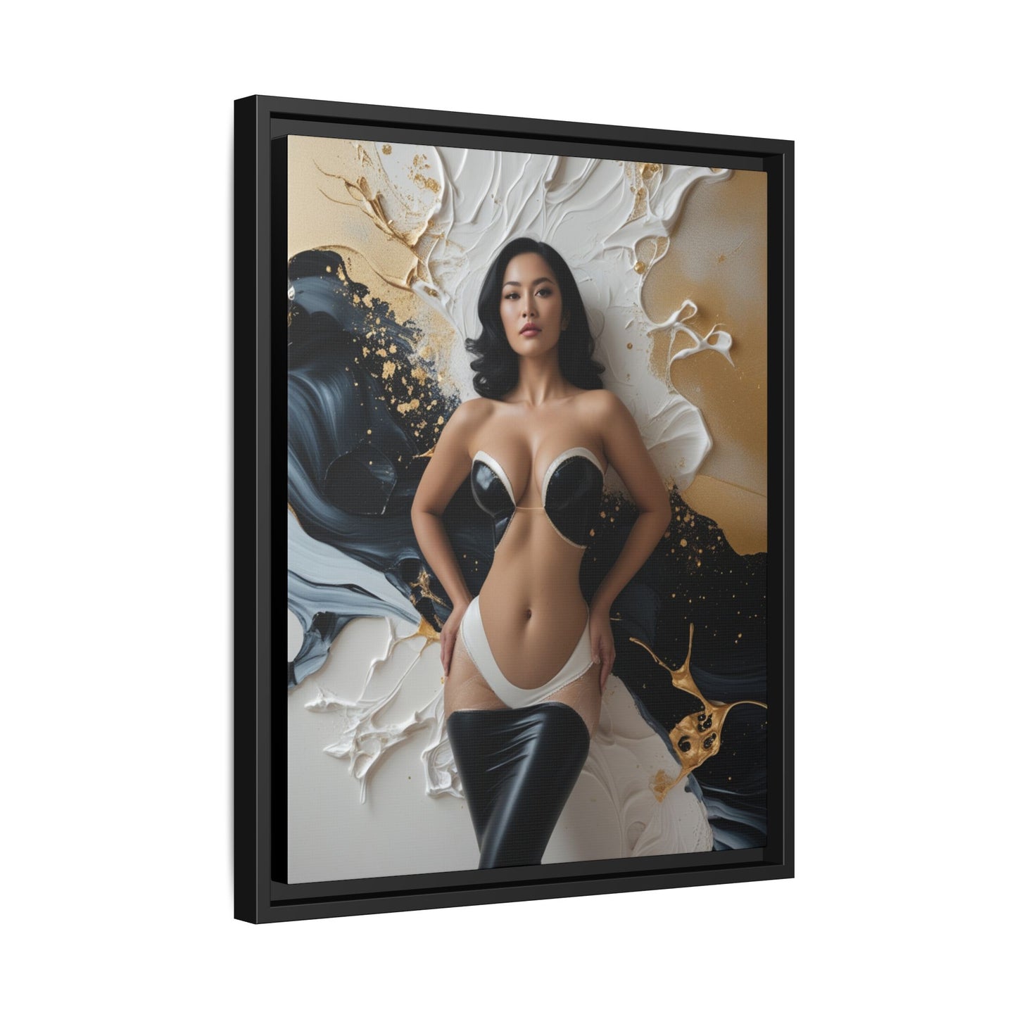 Elegant Framed Canvas Art - Multi-Color Abstract Beauty