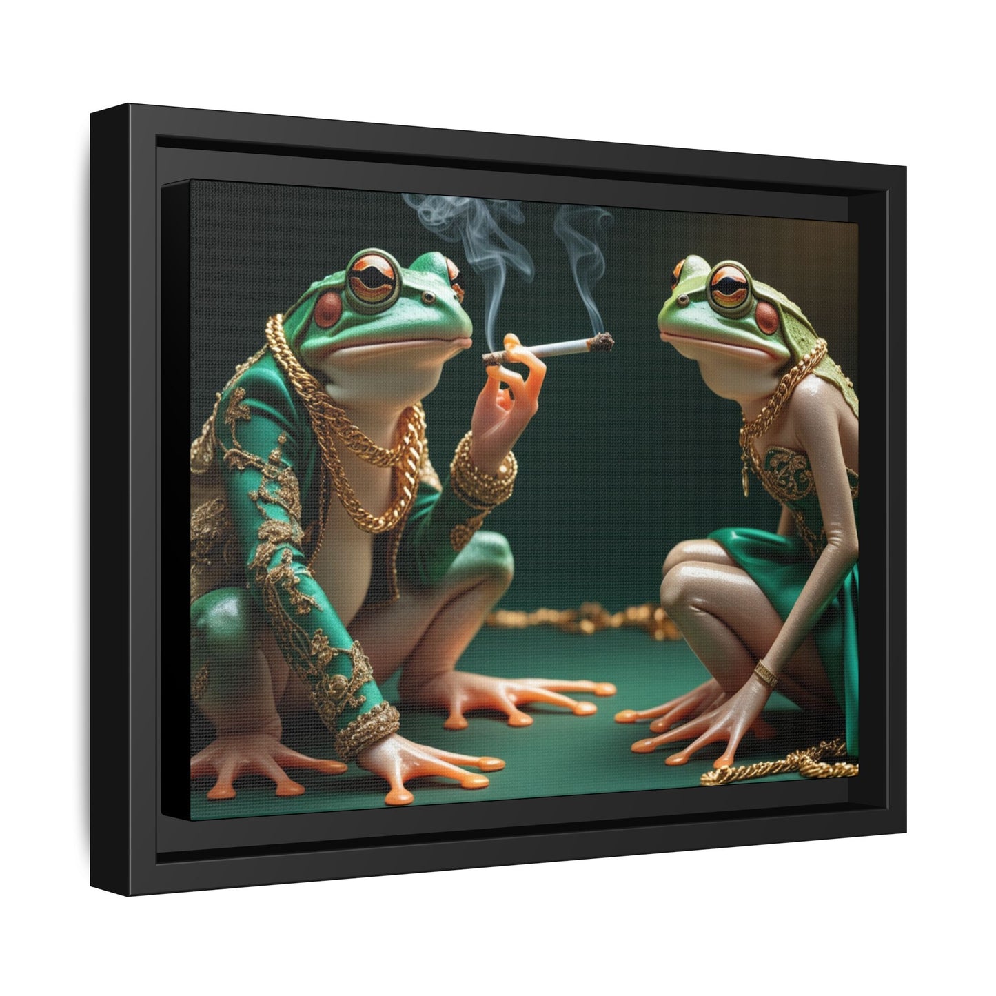 Whimsical Frog Art Print - Framed Canvas for Unique Home Decor