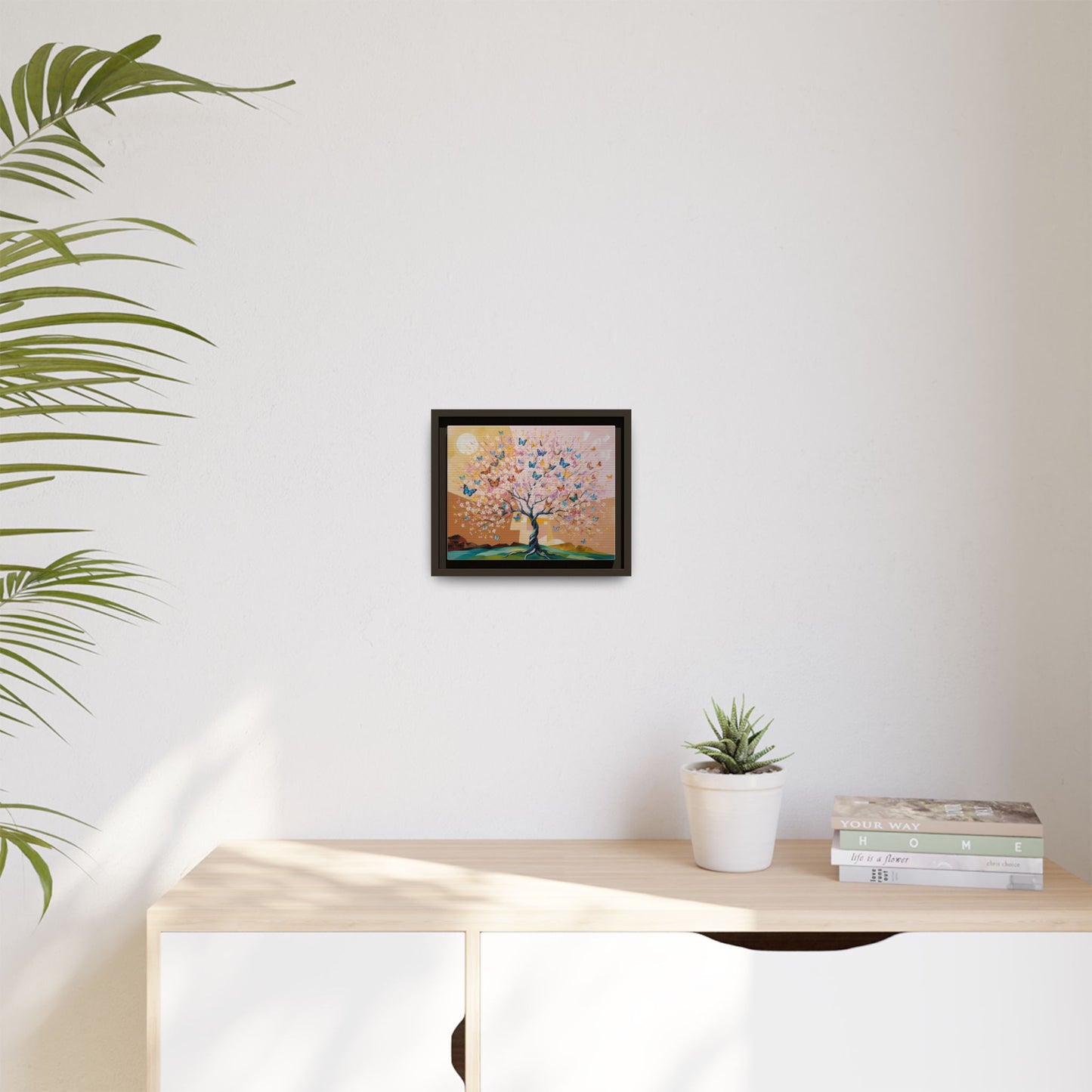 Colorful Butterfly Blossom Framed Canvas Art