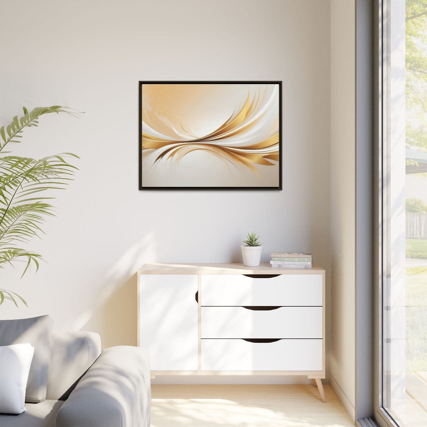 Modern Abstract Wall Art - Framed Matte Canvas Decor